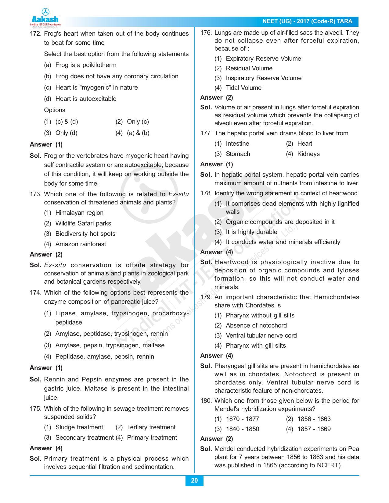  NEET Code R 2017 Answer & Solutions - Page 31
