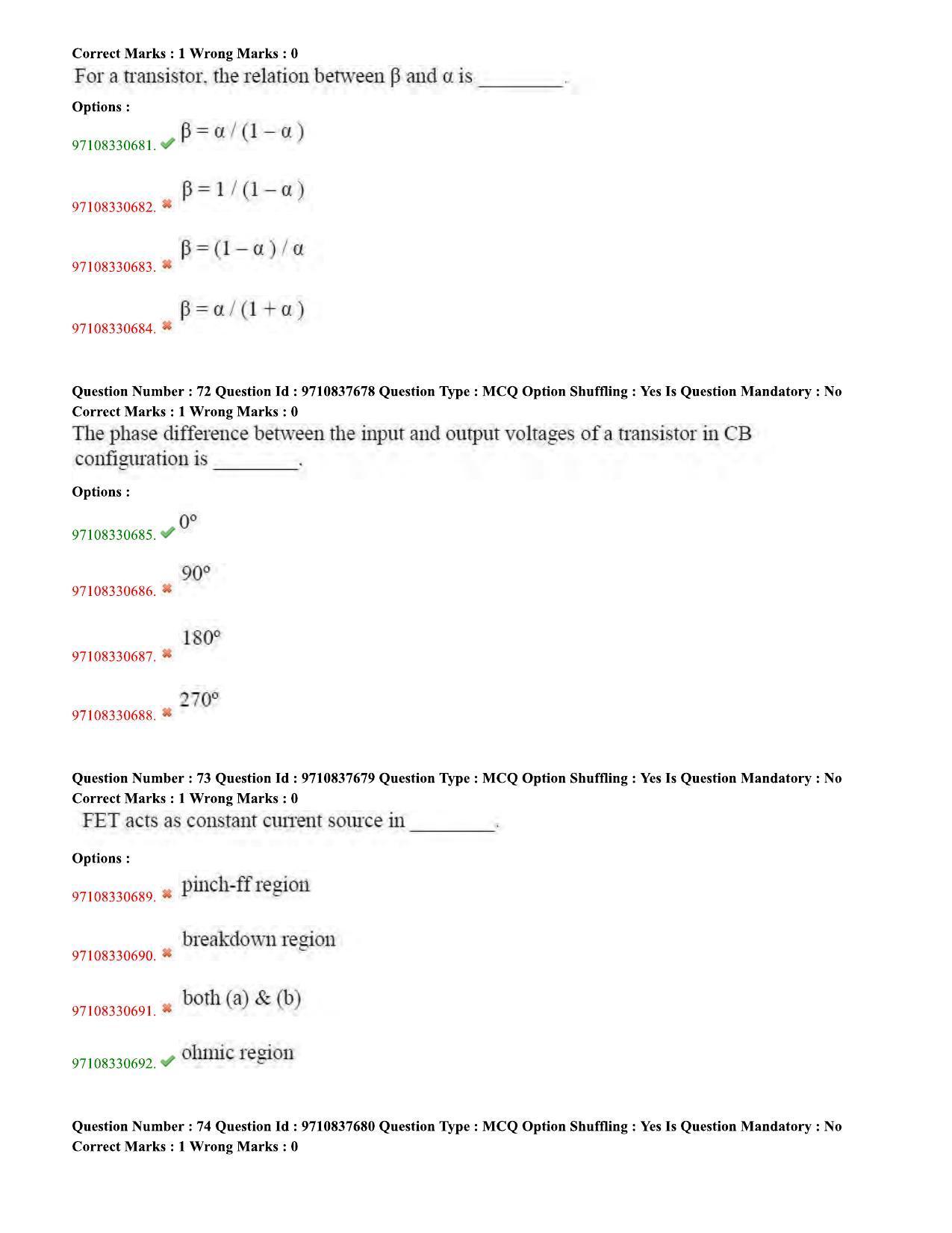 TS CPGET 2020 M.Sc. Electronics (Shift 1) Question Paper with Answer Key - Page 26