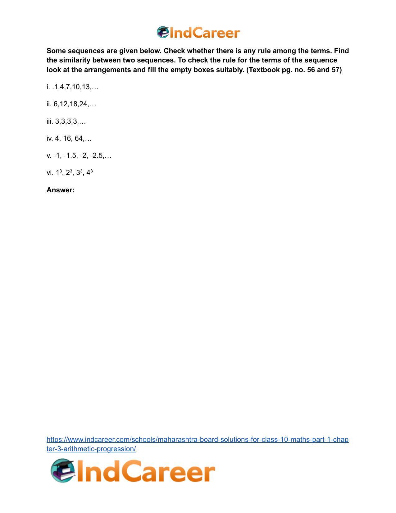 Maharashtra Board Solutions for Class 10-Maths (Part 1): Chapter 3- Arithmetic Progression - Page 11
