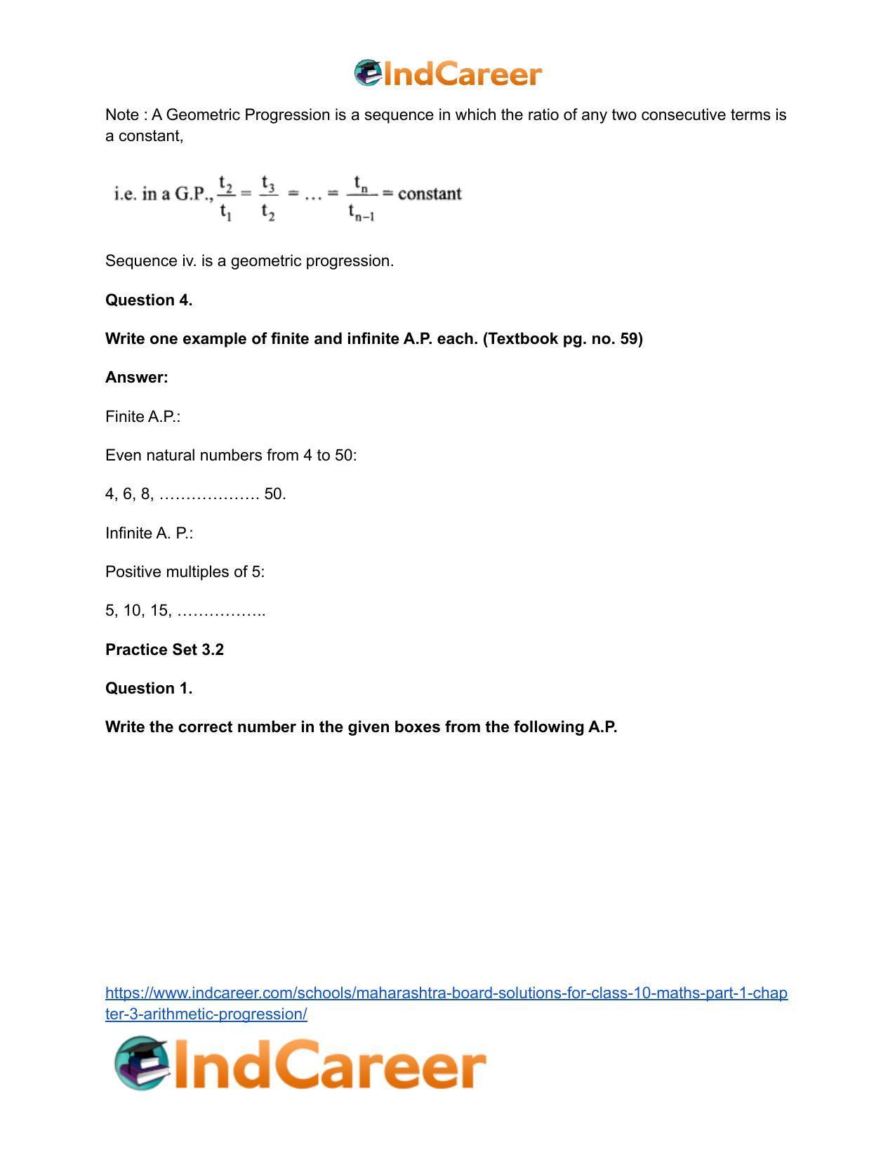 Maharashtra Board Solutions for Class 10-Maths (Part 1): Chapter 3- Arithmetic Progression - Page 13