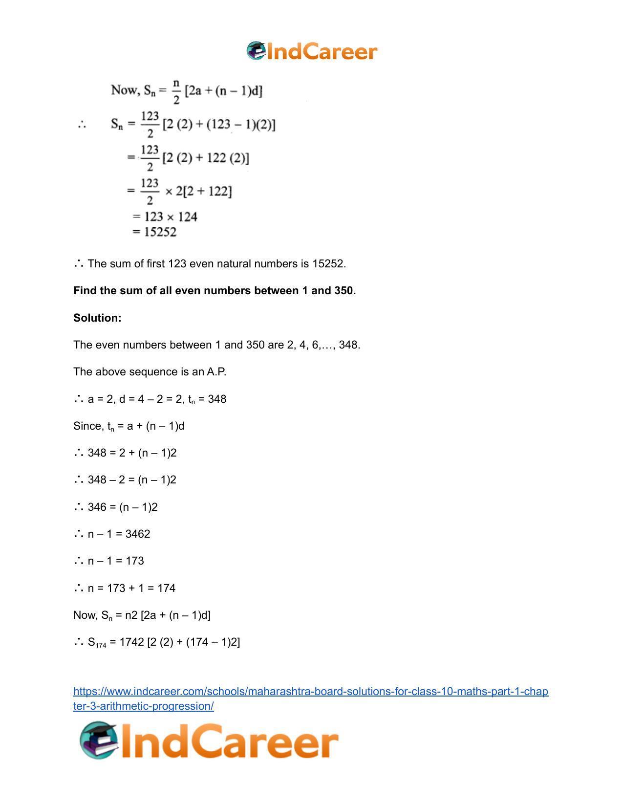 Maharashtra Board Solutions for Class 10-Maths (Part 1): Chapter 3- Arithmetic Progression - Page 25