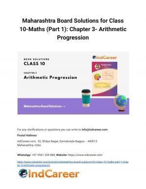 Maharashtra Board Solutions for Class 10-Maths (Part 1): Chapter 3- Arithmetic Progression