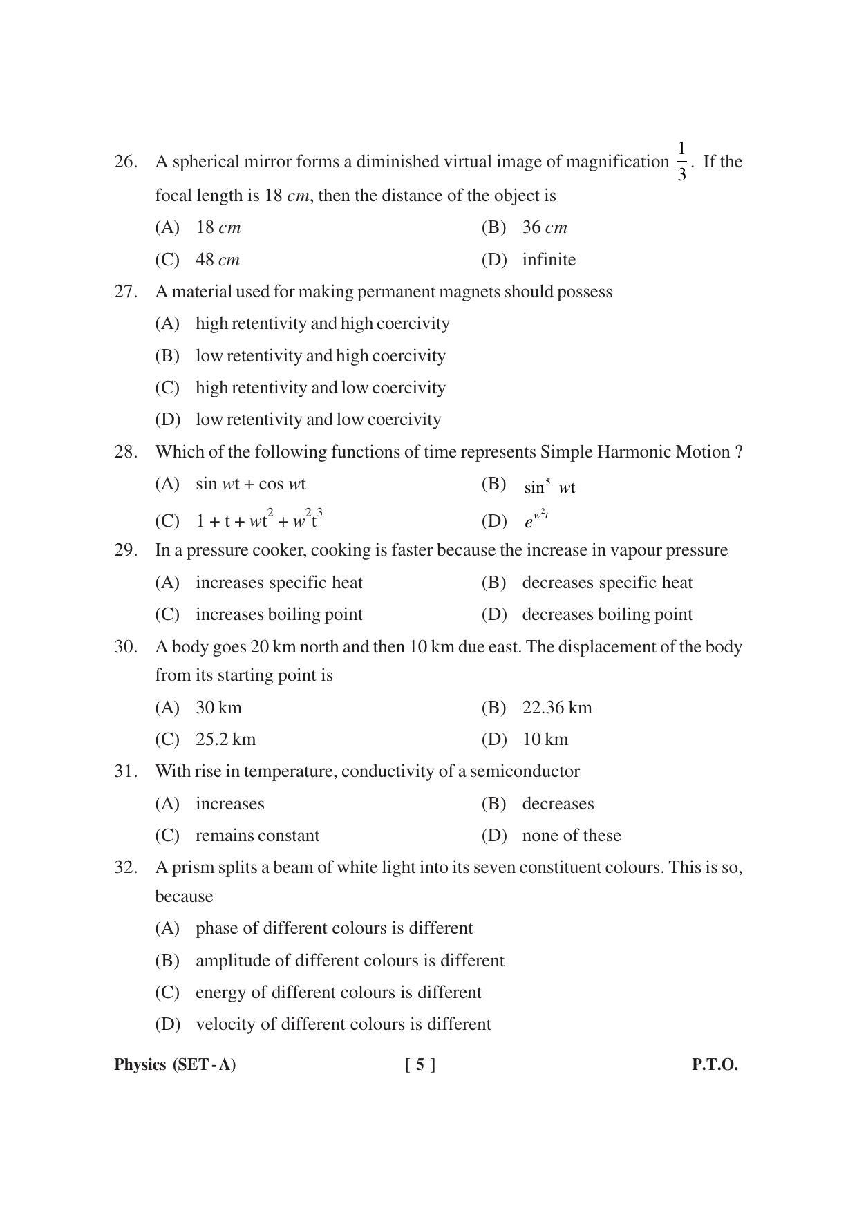 MBSE HSSLC Physics Sample Paper - Page 5