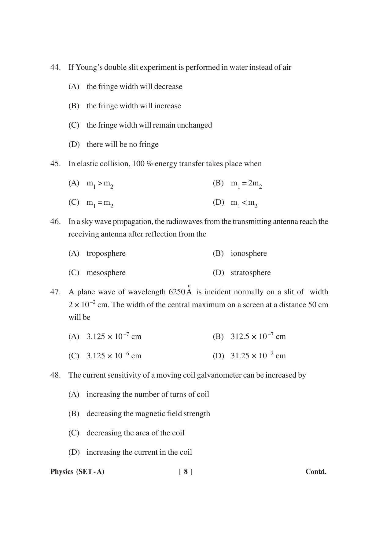 MBSE HSSLC Physics Sample Paper - Page 8