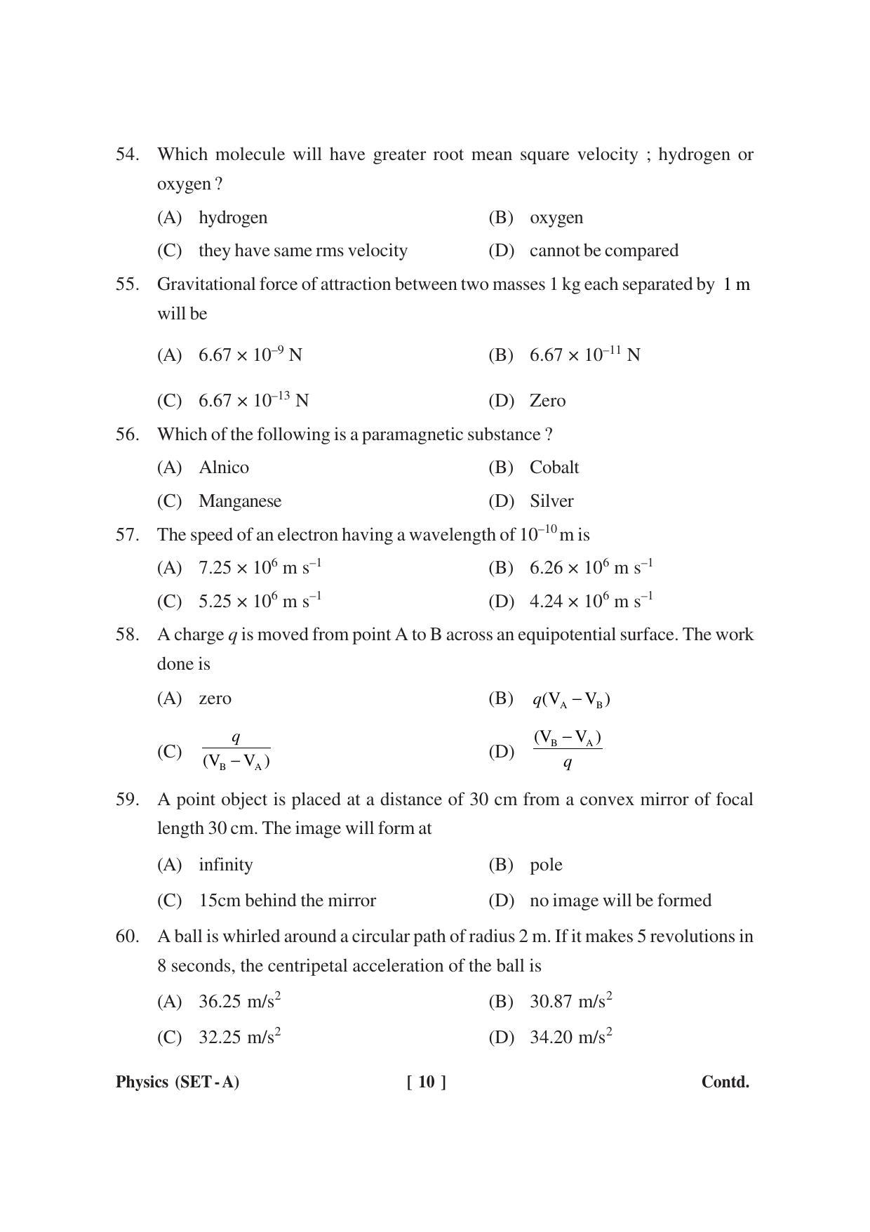 MBSE HSSLC Physics Sample Paper - Page 10