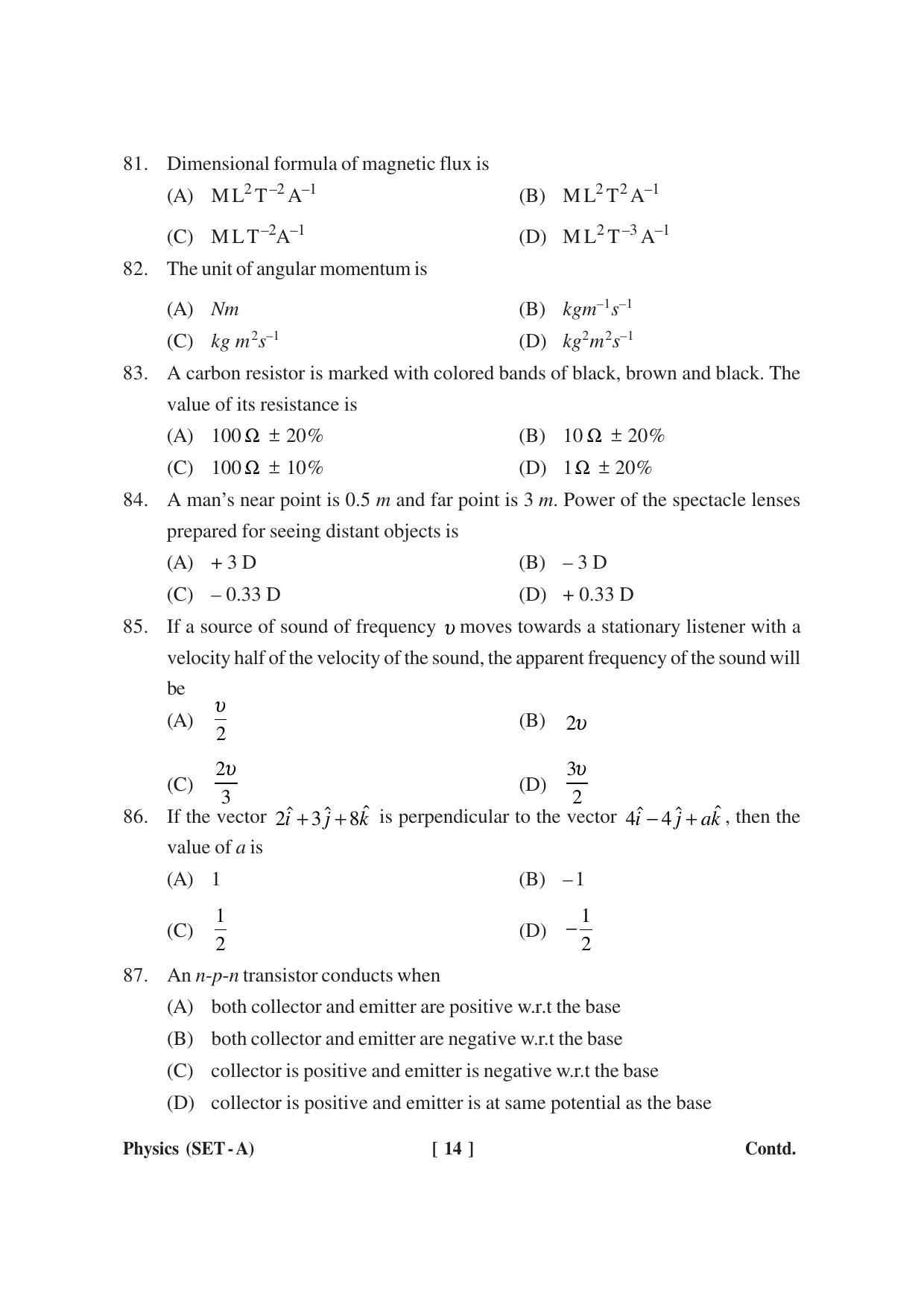 MBSE HSSLC Physics Sample Paper - Page 14