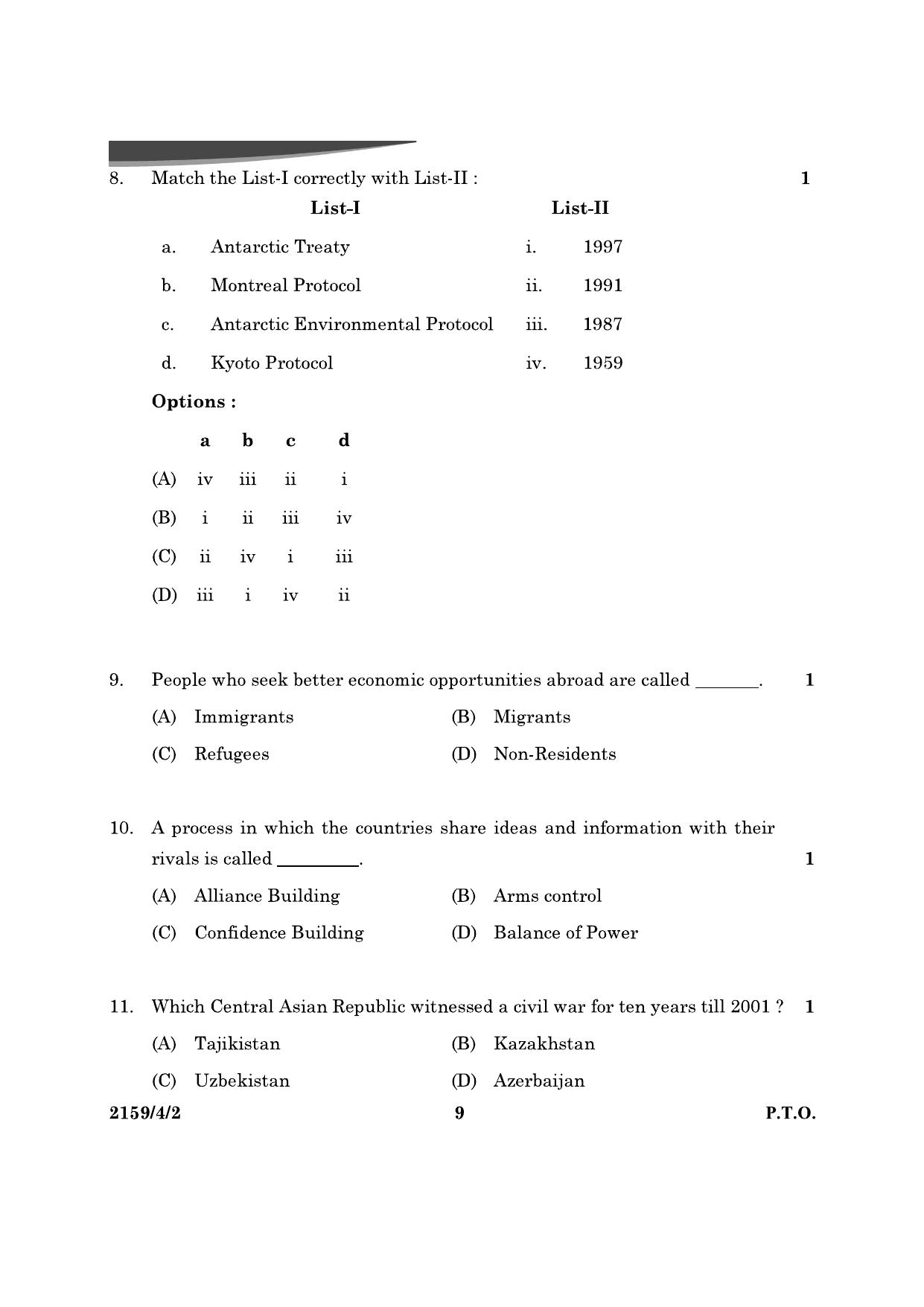 CBSE Class 12 59-4-2 Poltical Science 2024 Question Paper - Page 9