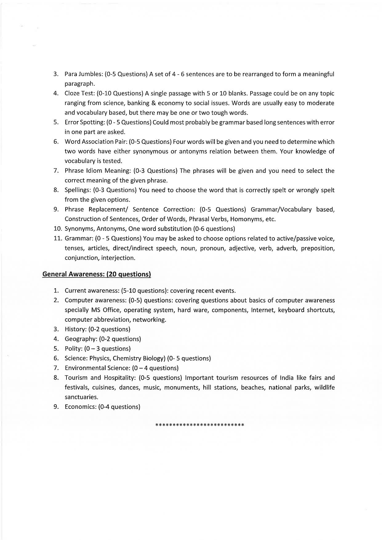 JMI Entrance Exam M68-Master of Tourism and travel Management (MTTM)/P.G Diploma in Tourism & Travel Management(Self-financed) Syllabus - Page 3