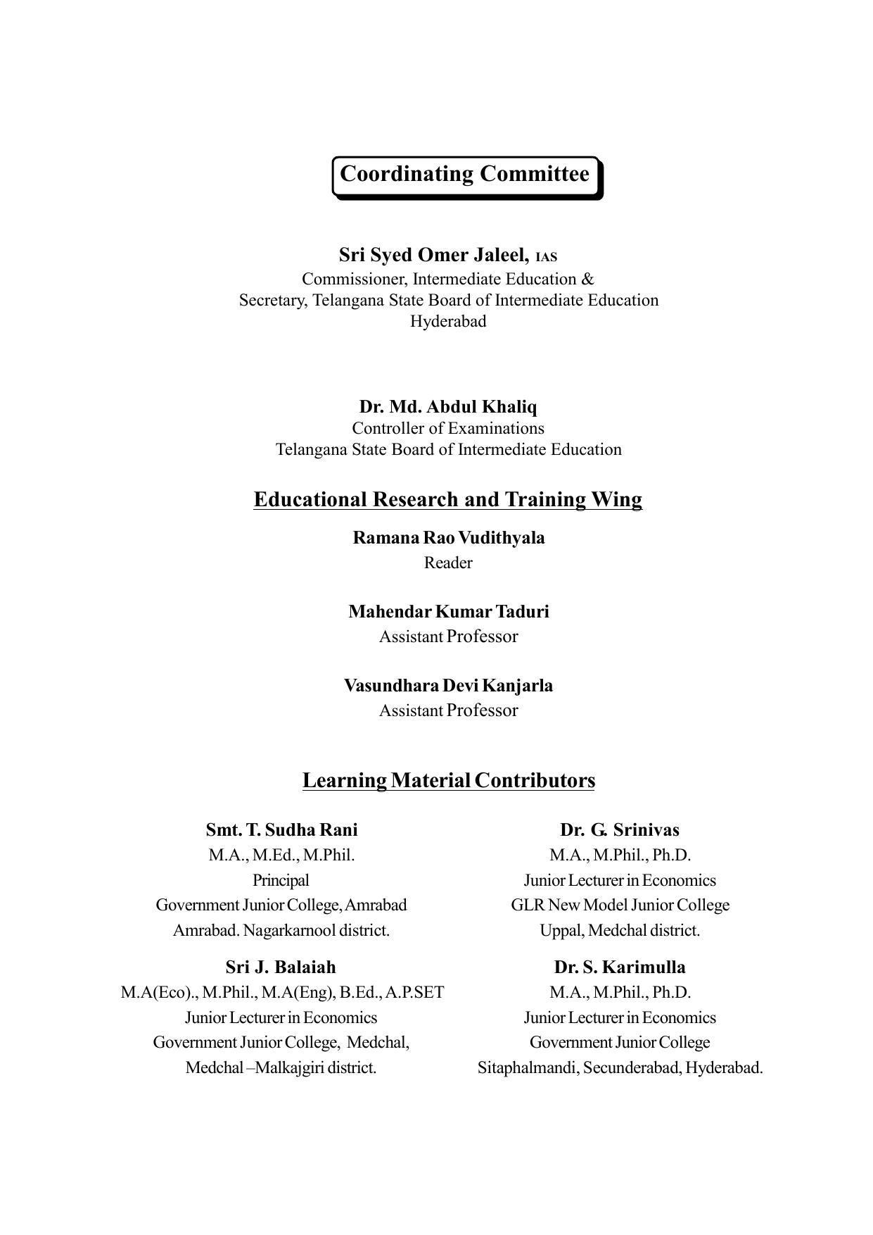TS SCERT Inter 2nd Year Economics II yr TM Path 1 (Telugu Medium) Text Book - Page 3