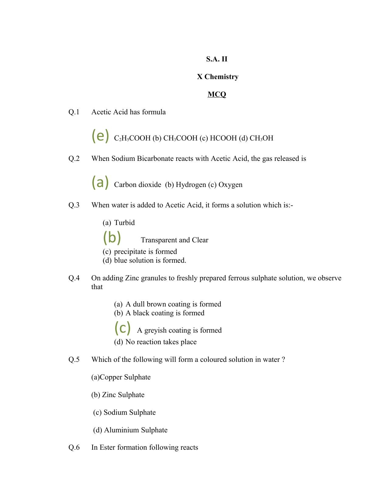 CBSE Worksheets for Class 10 Chemistry SA2 Assignment 2 - Page 3