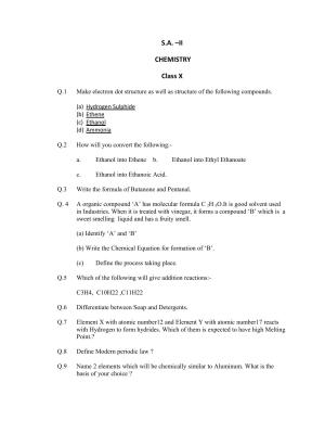 CBSE Worksheets for Class 10 Chemistry SA2 Assignment 2