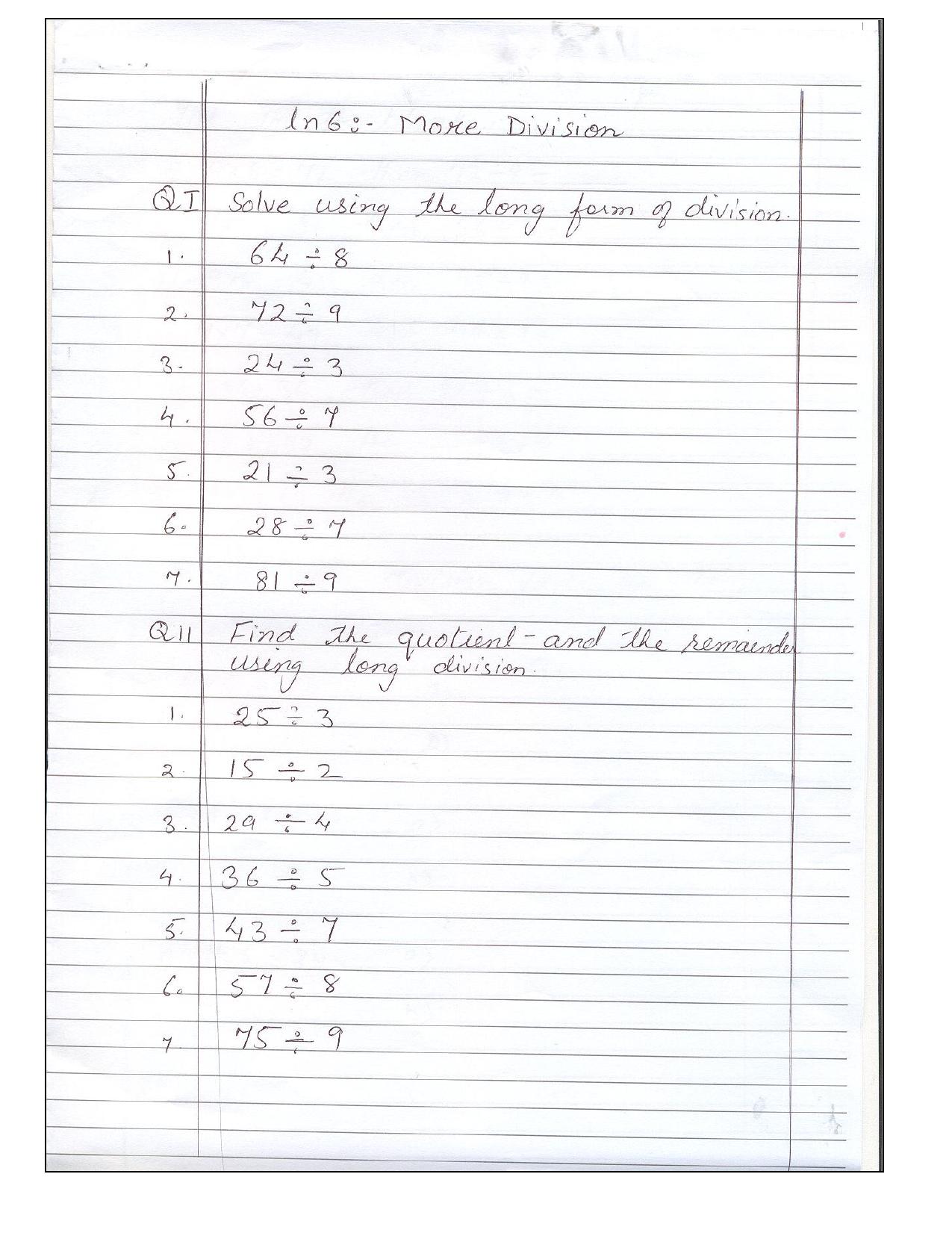 Worksheet for Class 3 Mathematics Division Concepts Assignment 1 - Page 3