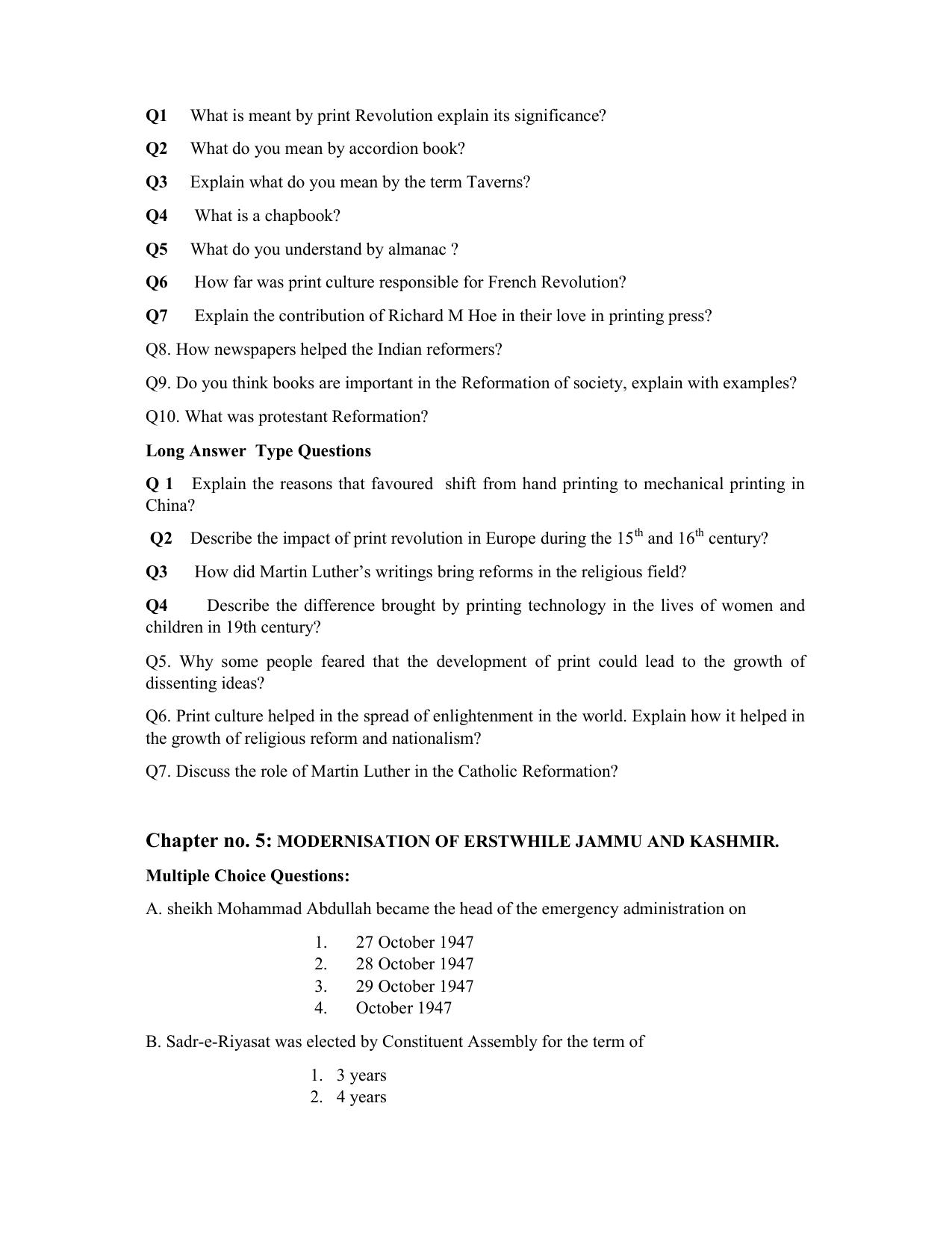 JKBOSE Class 10 Social Science Question Bank - Page 16