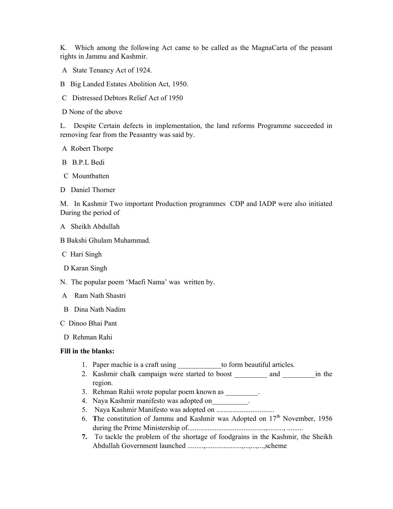 JKBOSE Class 10 Social Science Question Bank - Page 18
