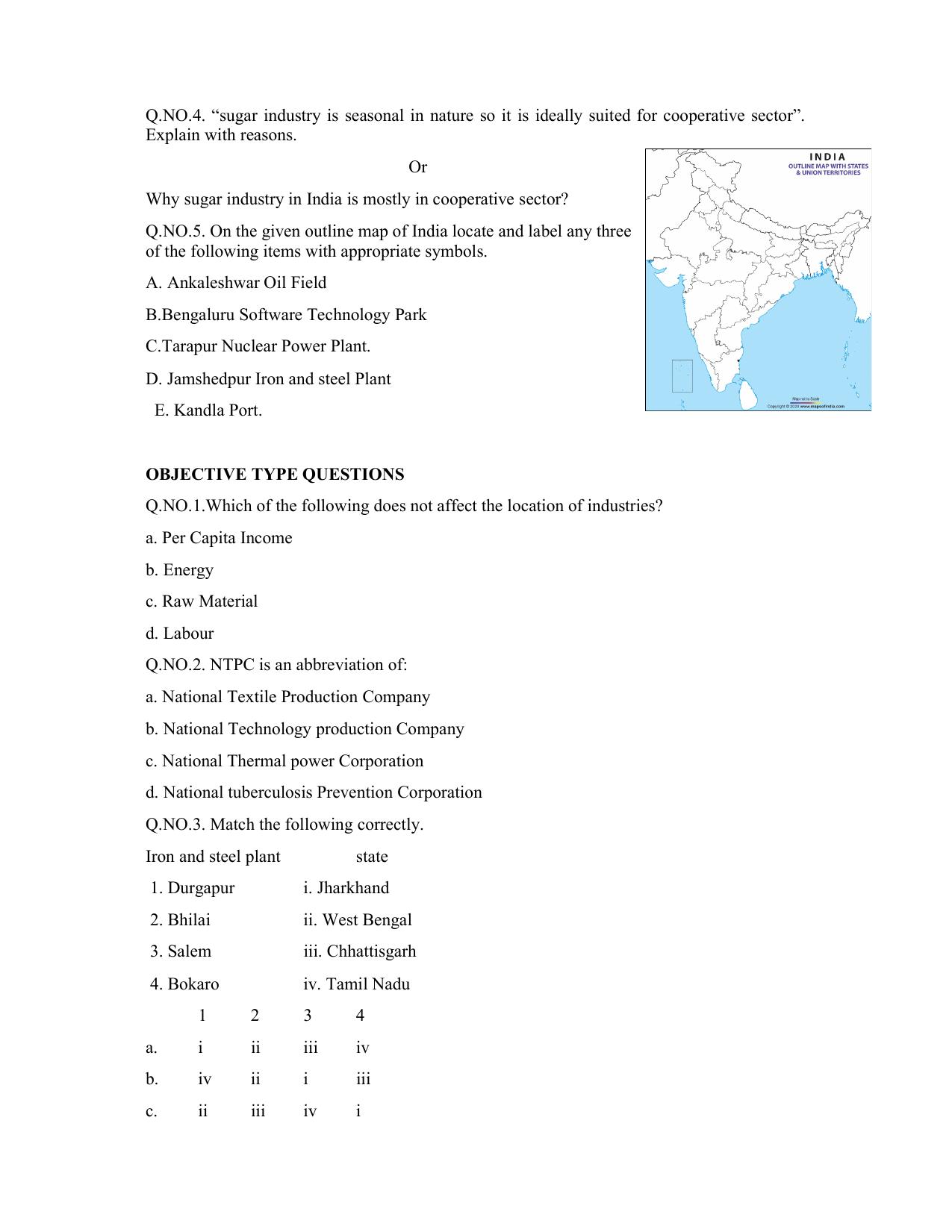 JKBOSE Class 10 Social Science Question Bank - Page 27