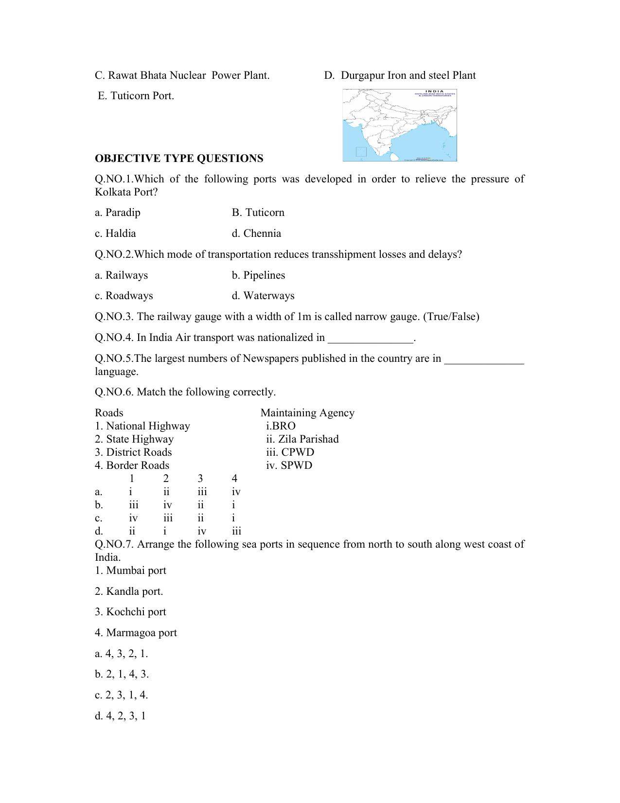 JKBOSE Class 10 Social Science Question Bank - Page 29