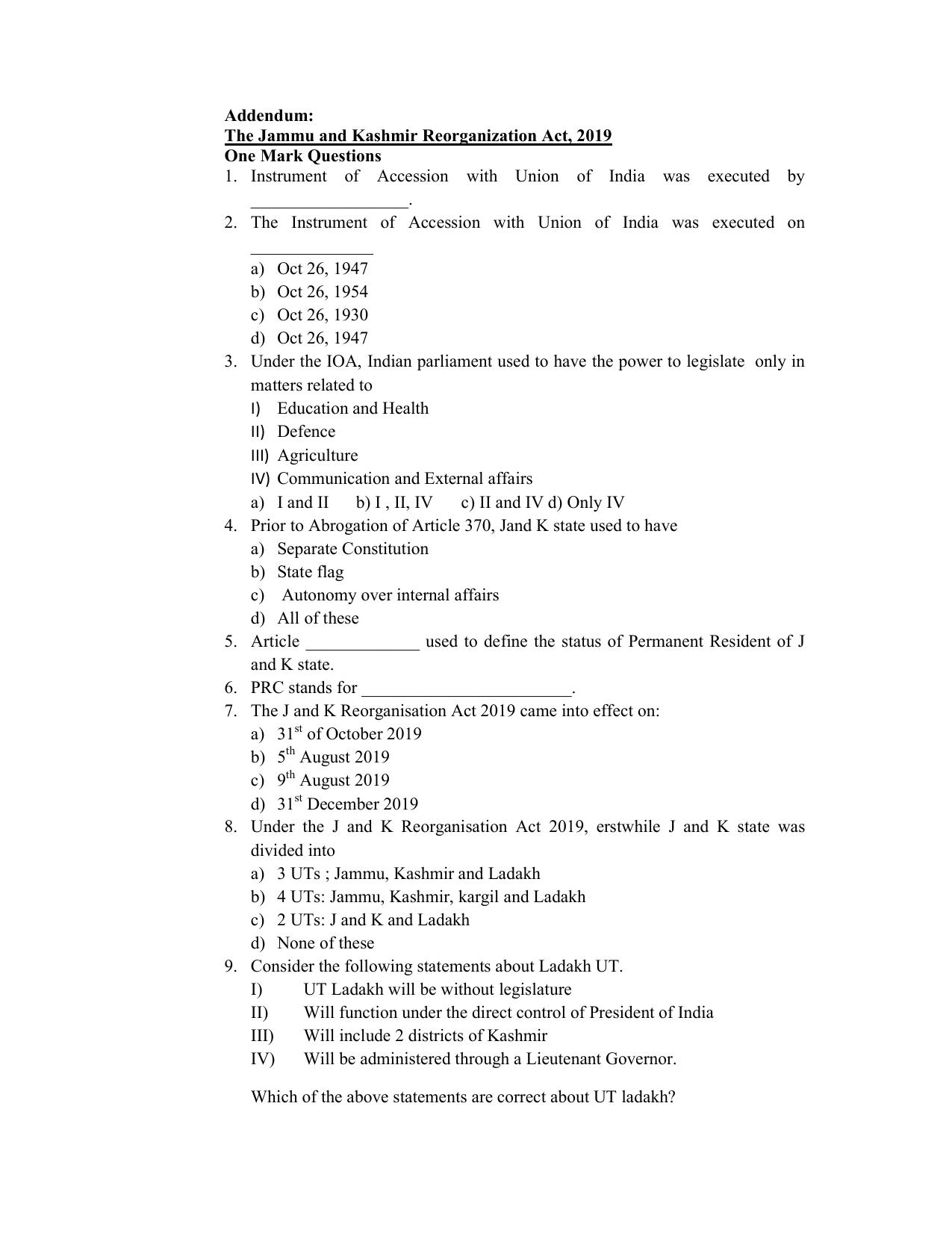 JKBOSE Class 10 Social Science Question Bank - Page 35