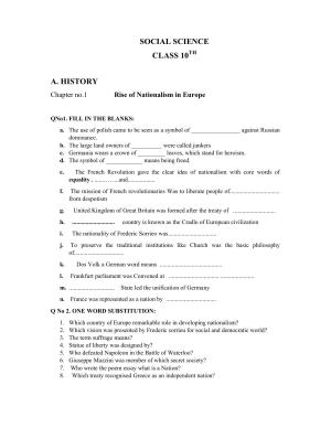 JKBOSE Class 10 Social Science Question Bank