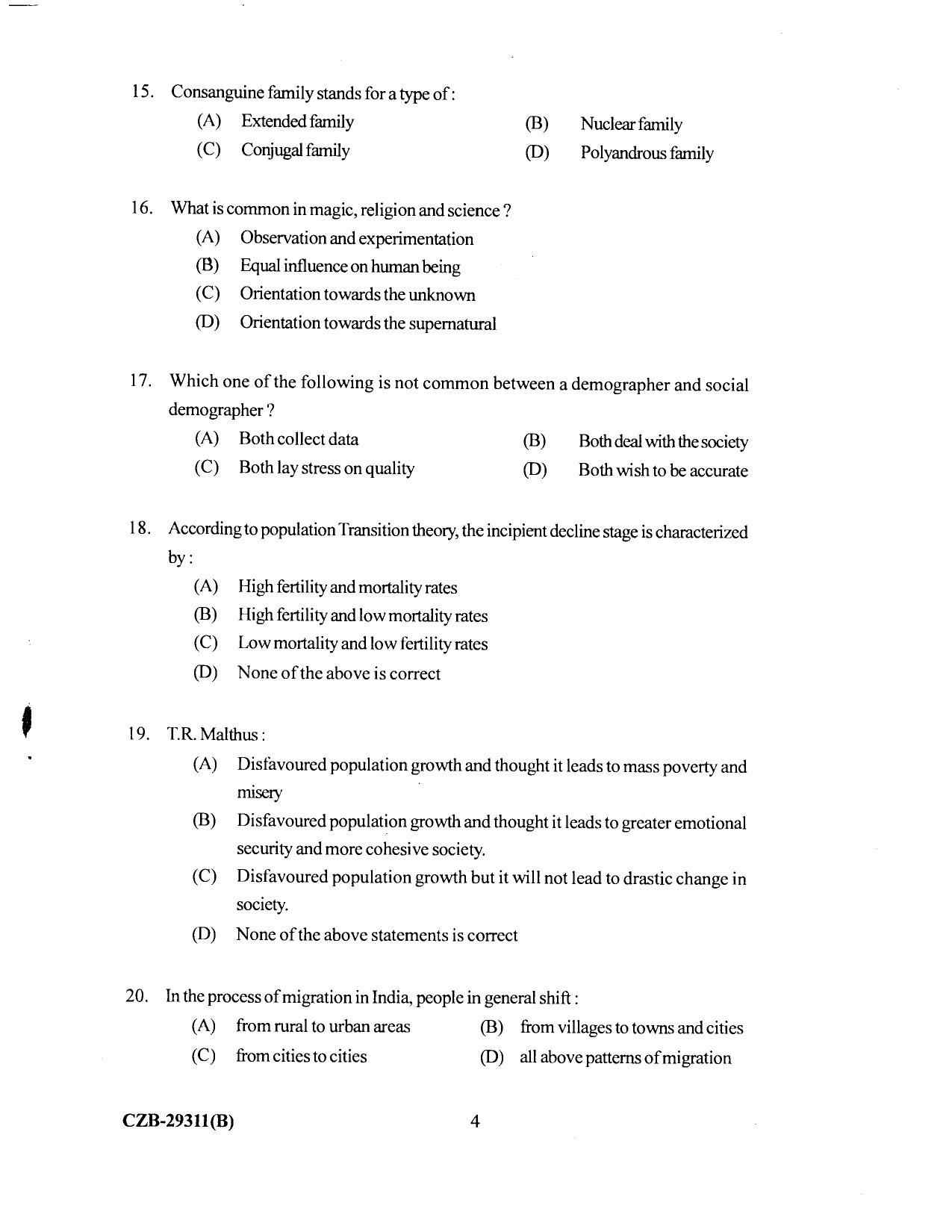 KUET 2023 M.A. Sociology Question Paper - Page 72