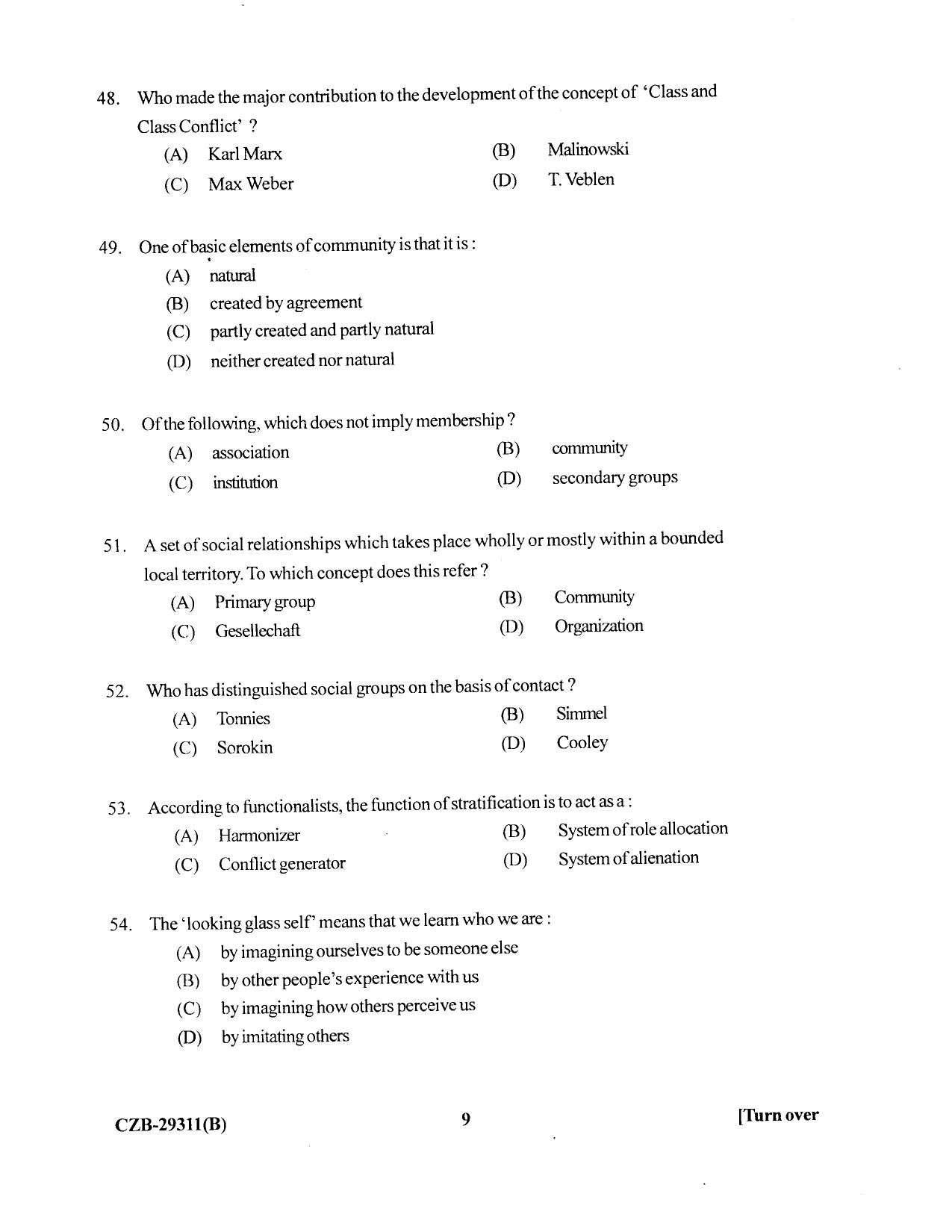 KUET 2023 M.A. Sociology Question Paper - Page 77