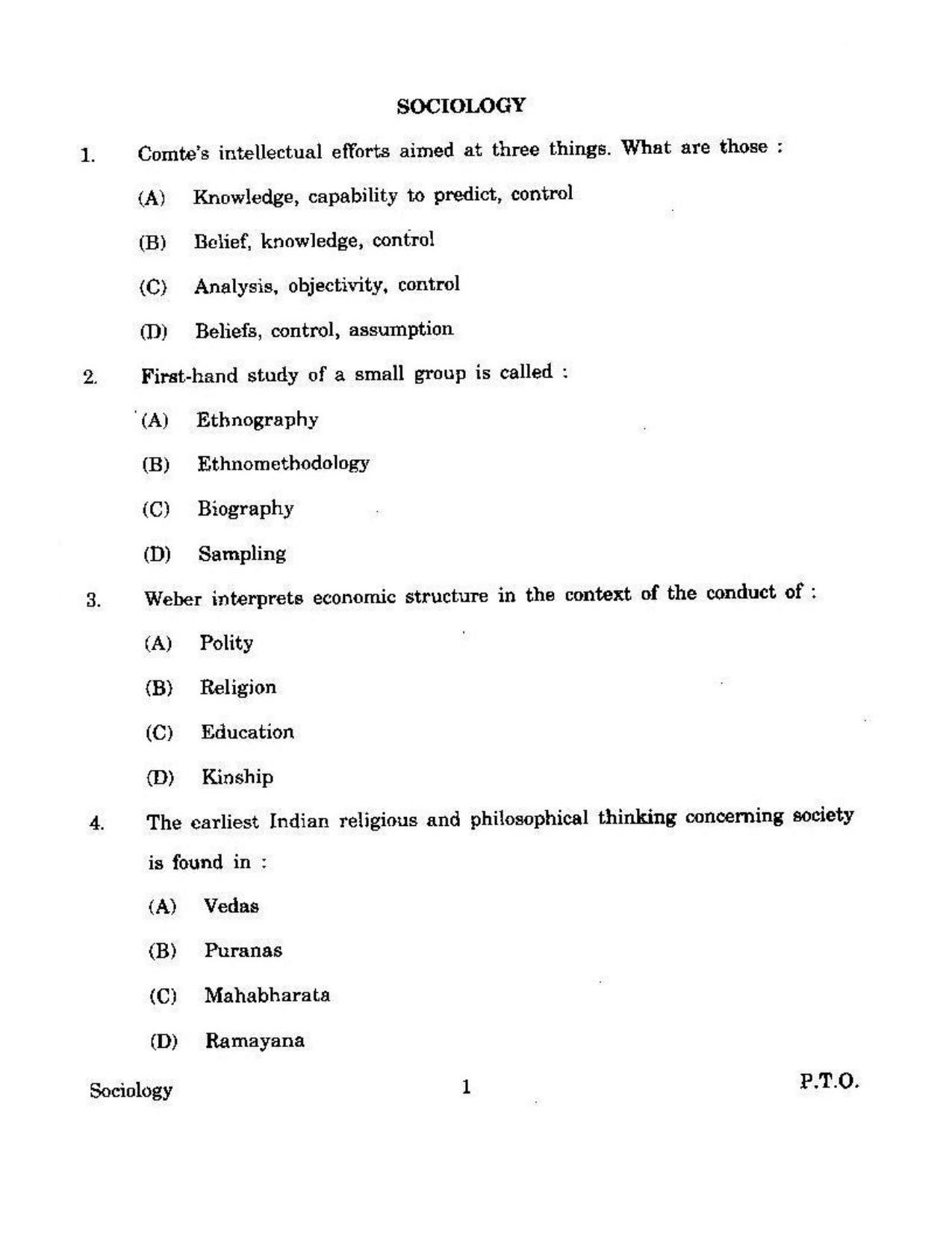 KUET 2023 M.A. Sociology Question Paper - Page 97