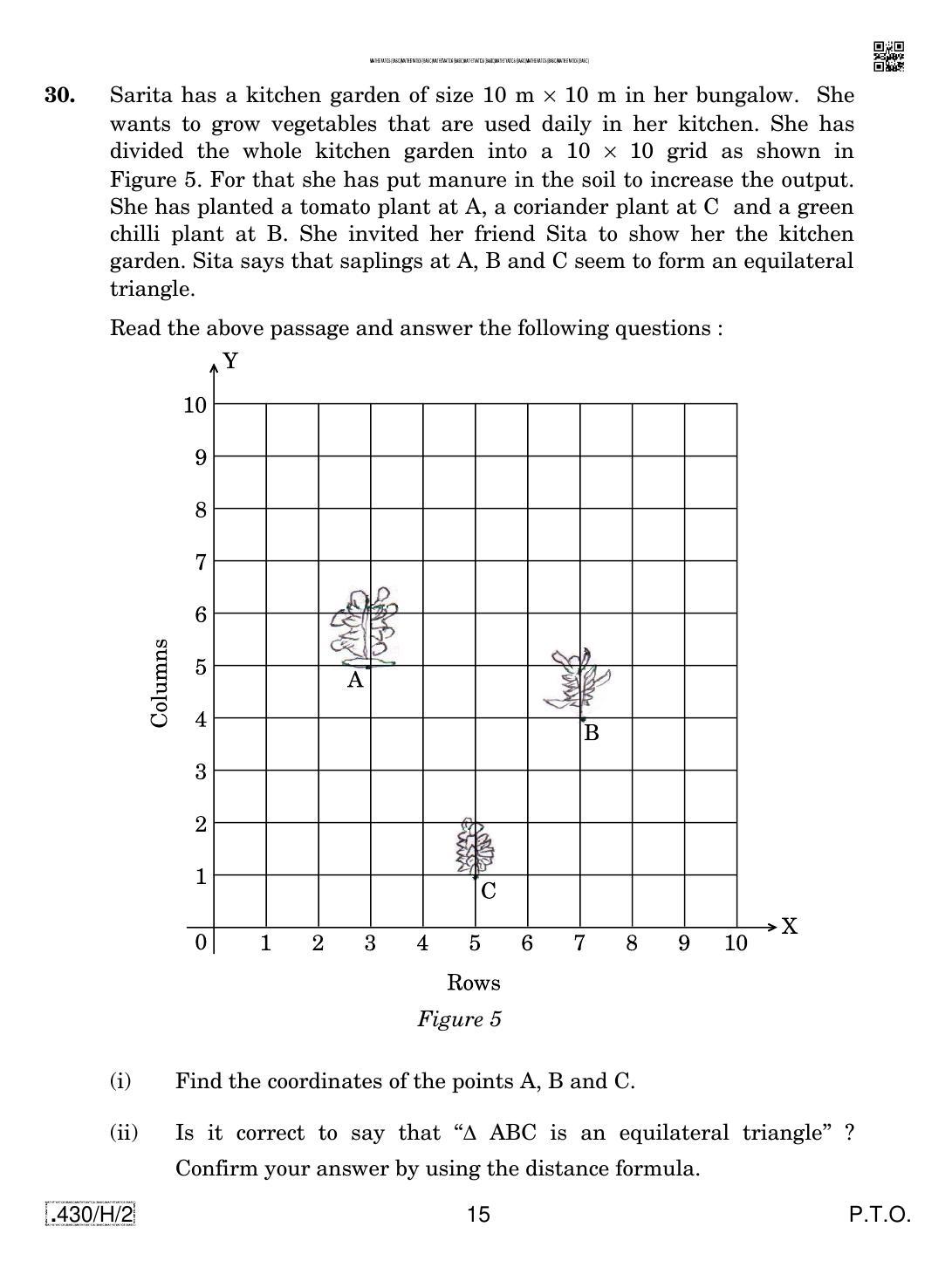 CBSE Class 10 430-C-2 - Maths (Basic) 2020 Compartment Question Paper - Page 15