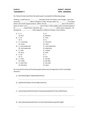 CBSE Worksheets for Class 9 English Assignment 22