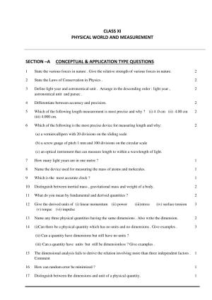 CBSE Worksheets for Class 11 Physics Physical World Assignment 4