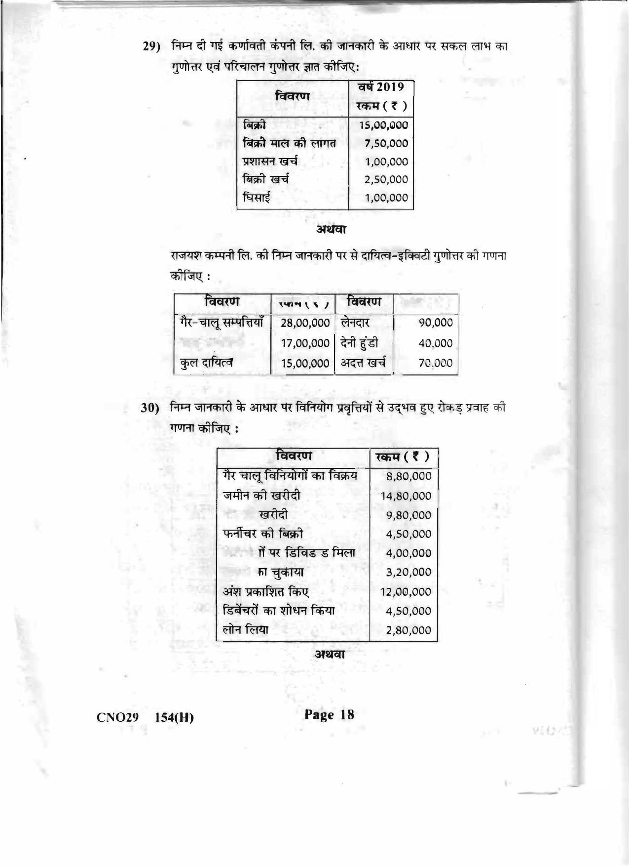 Gujarat Board Class 12th Question Paper 2020: (GHE) Elements of Accountancy - Page 18