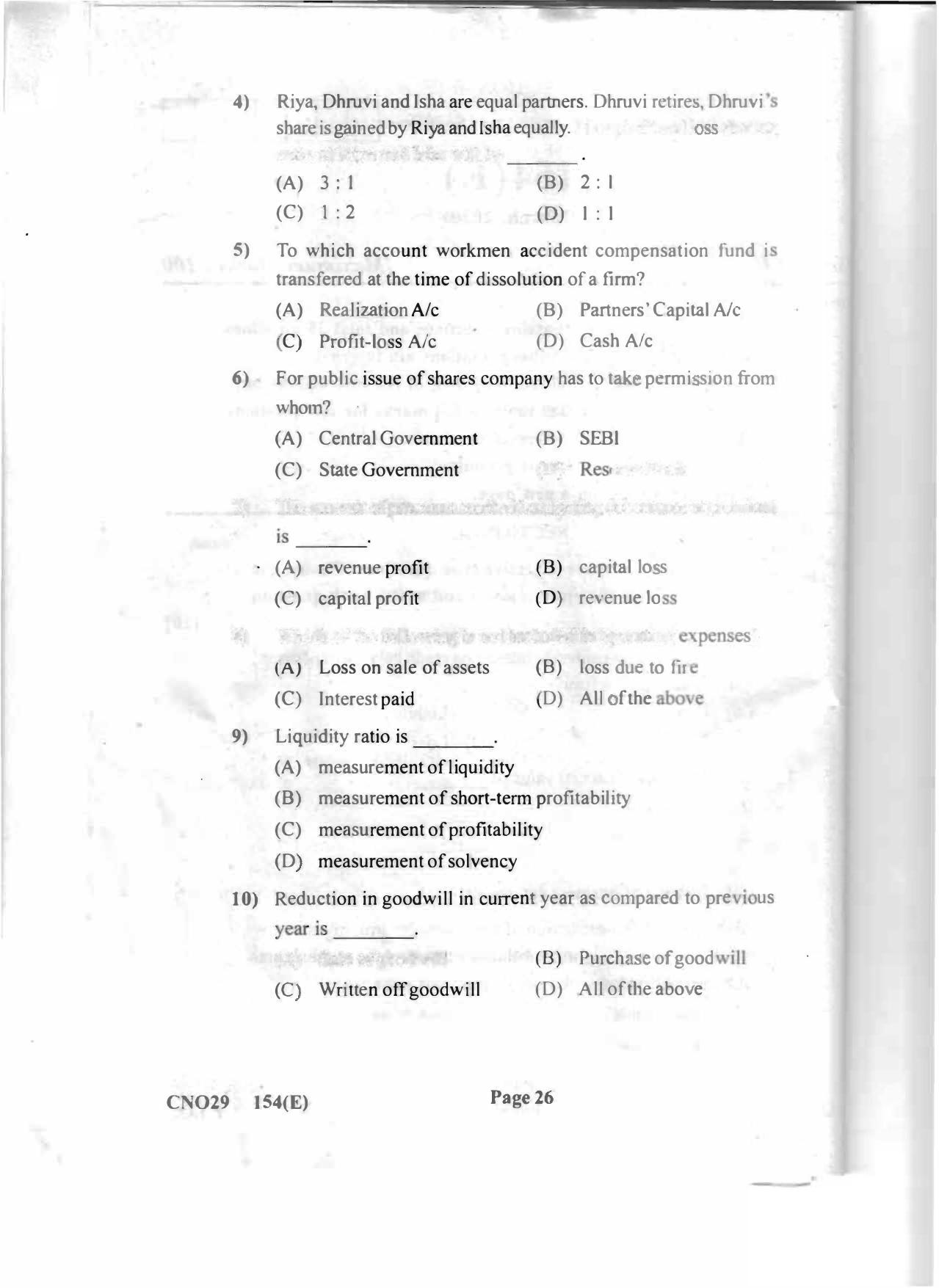 Gujarat Board Class 12th Question Paper 2020: (GHE) Elements of Accountancy - Page 25