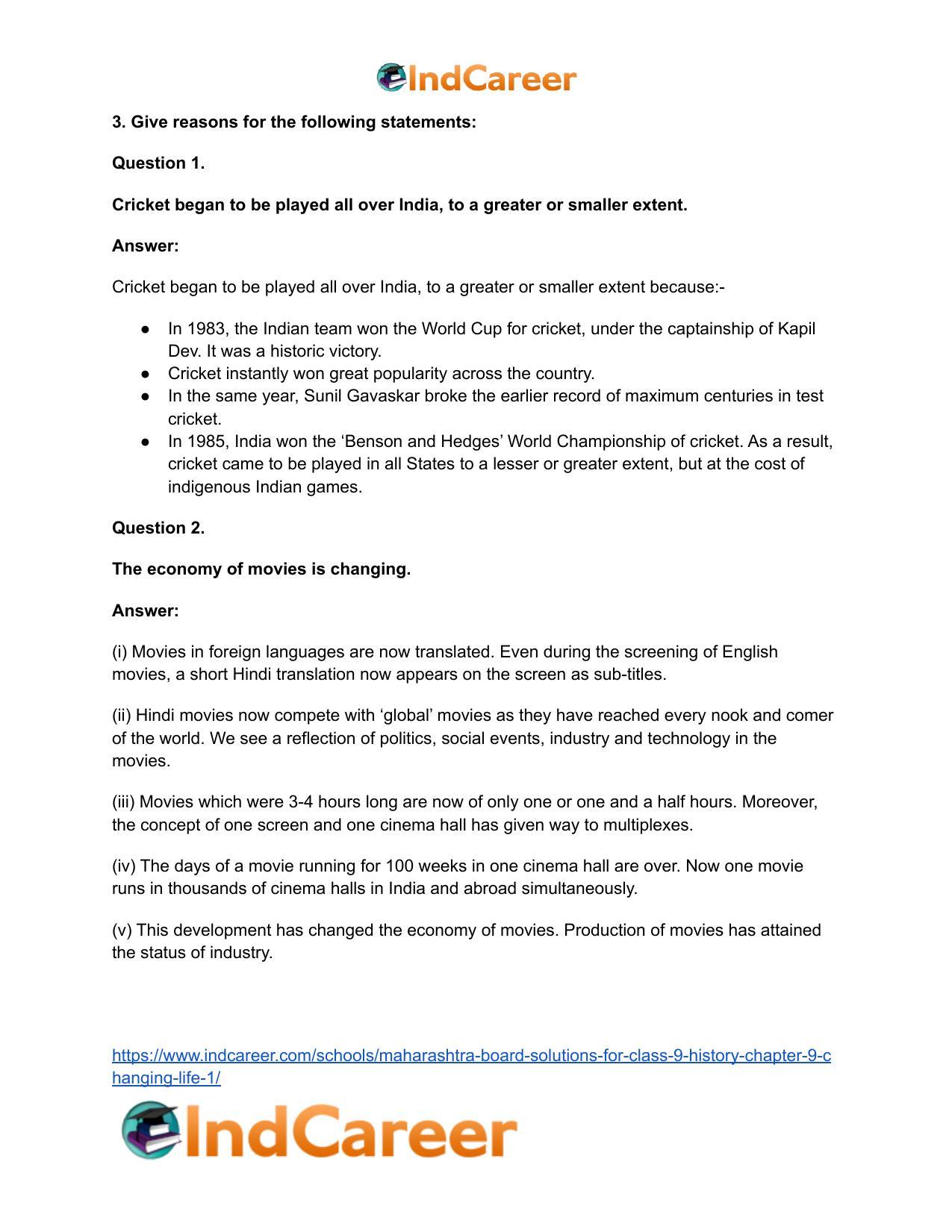 Maharashtra Board Solutions for Class 9- History: Chapter 10- Changing Life 2 - Page 4