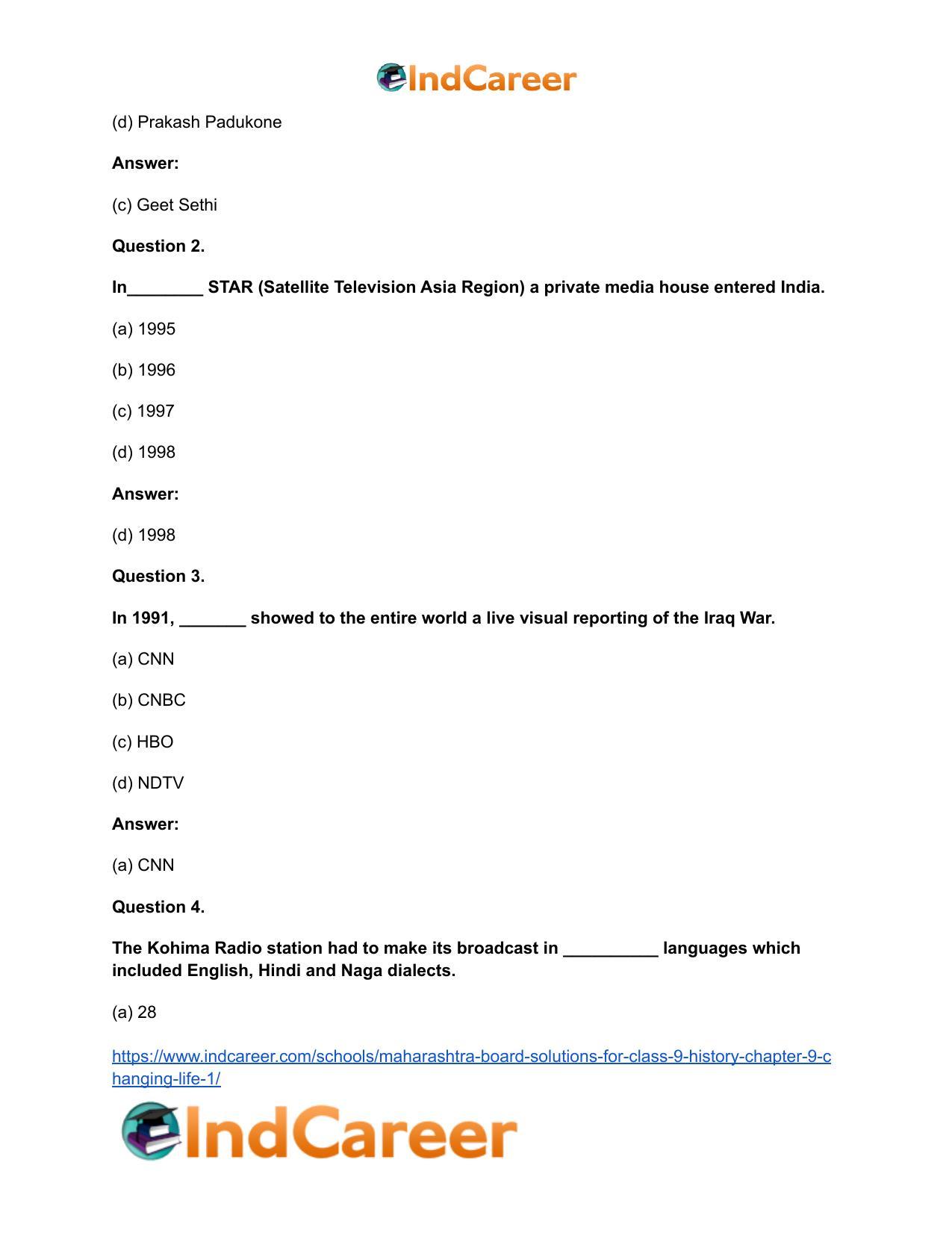 Maharashtra Board Solutions for Class 9- History: Chapter 10- Changing Life 2 - Page 7