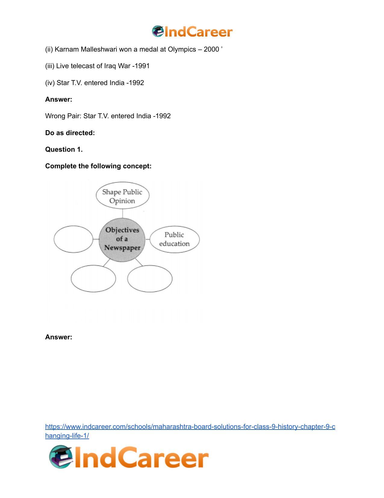 Maharashtra Board Solutions for Class 9- History: Chapter 10- Changing Life 2 - Page 9
