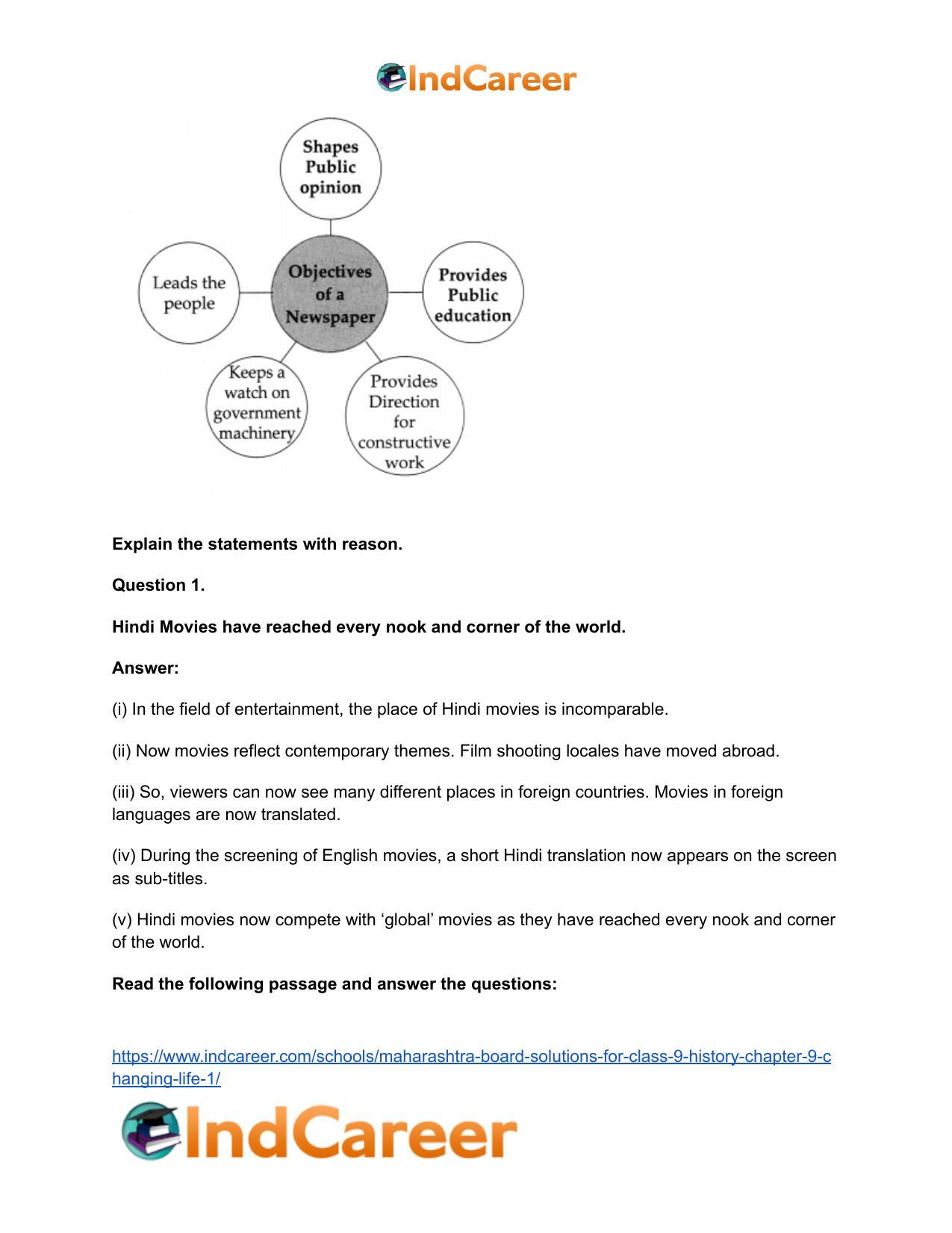 Maharashtra Board Solutions for Class 9- History: Chapter 10- Changing Life 2 - Page 10