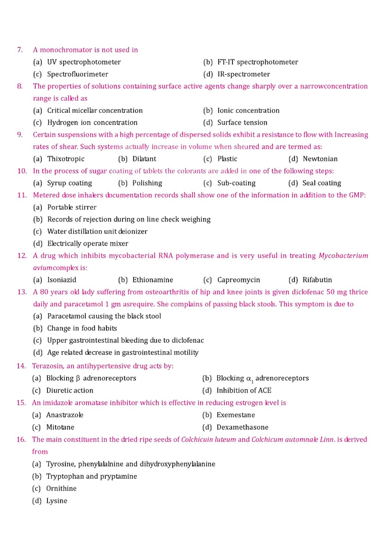 GPAT 2006 Question Paper with Answer Key - Page 2