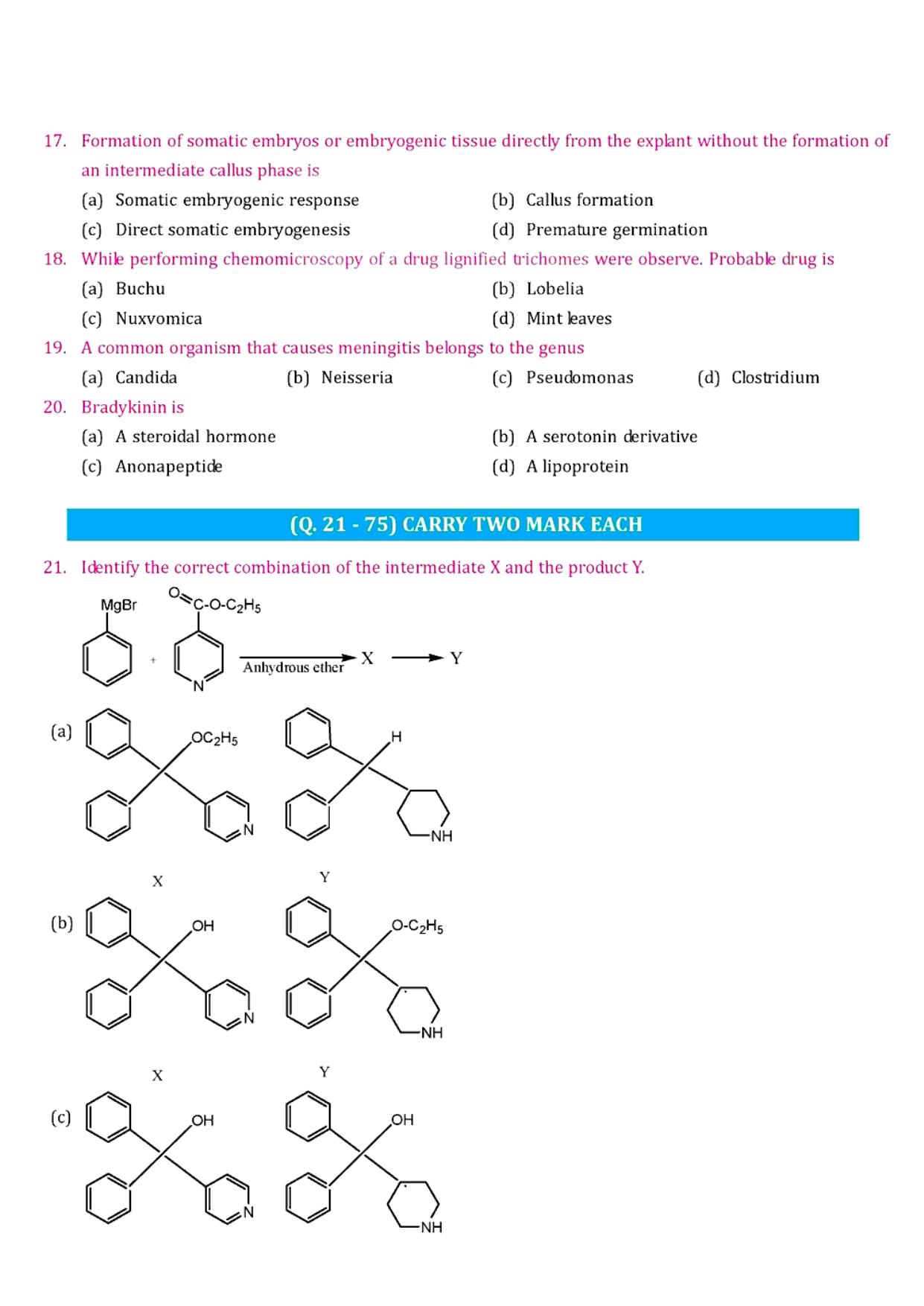 GPAT 2006 Question Paper with Answer Key - Page 3