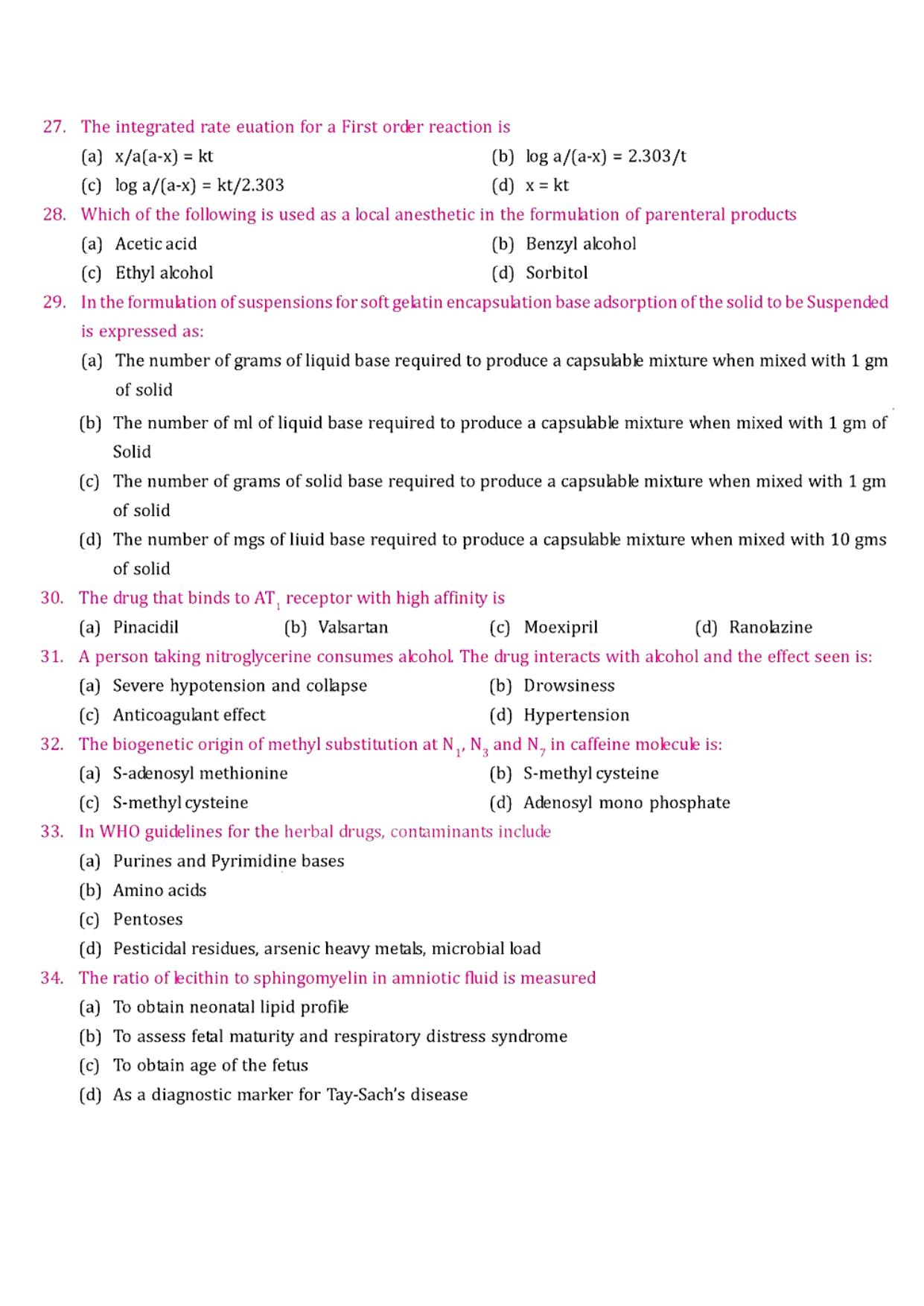 GPAT 2006 Question Paper with Answer Key - Page 5