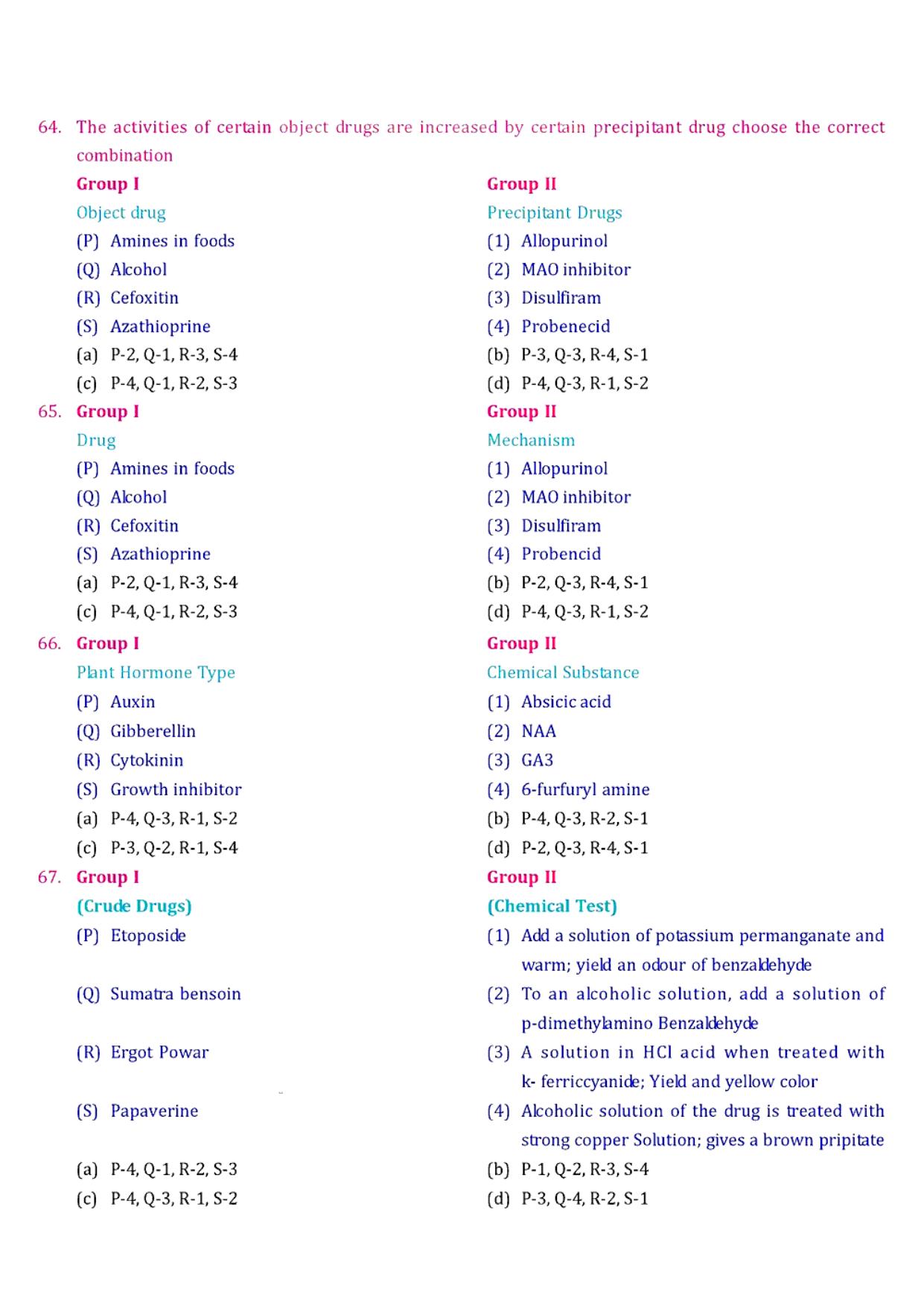GPAT 2006 Question Paper with Answer Key - Page 12