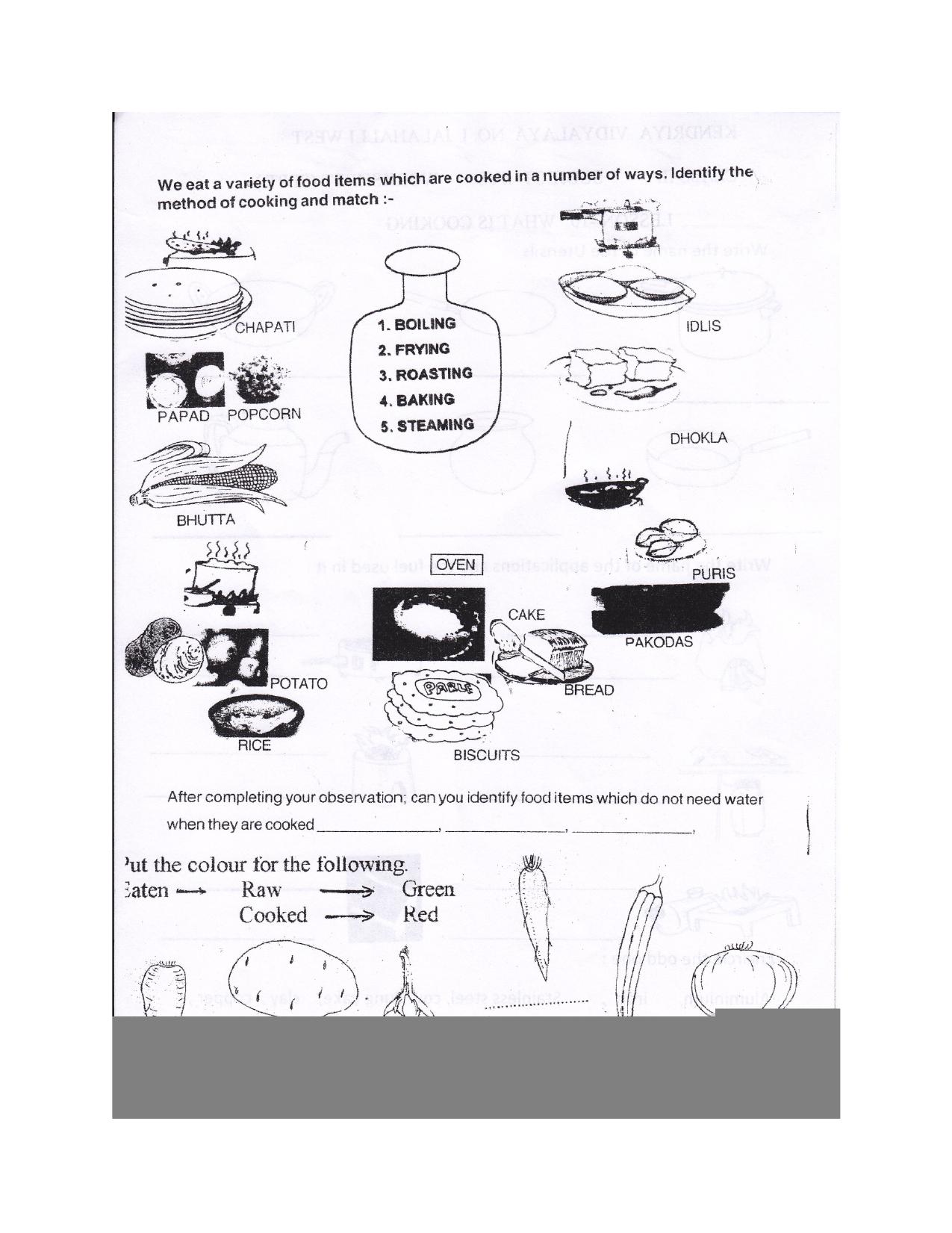 Worksheet for Class 3 EVS Assignment 25 Whats Cooking - Page 2