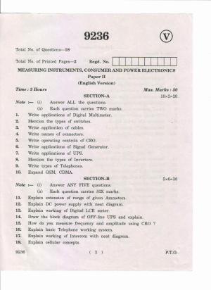 AP Inter 2nd Year Measuring Instruments, Consumer and Power Electronics-II March-2019-Vocational Question Paper