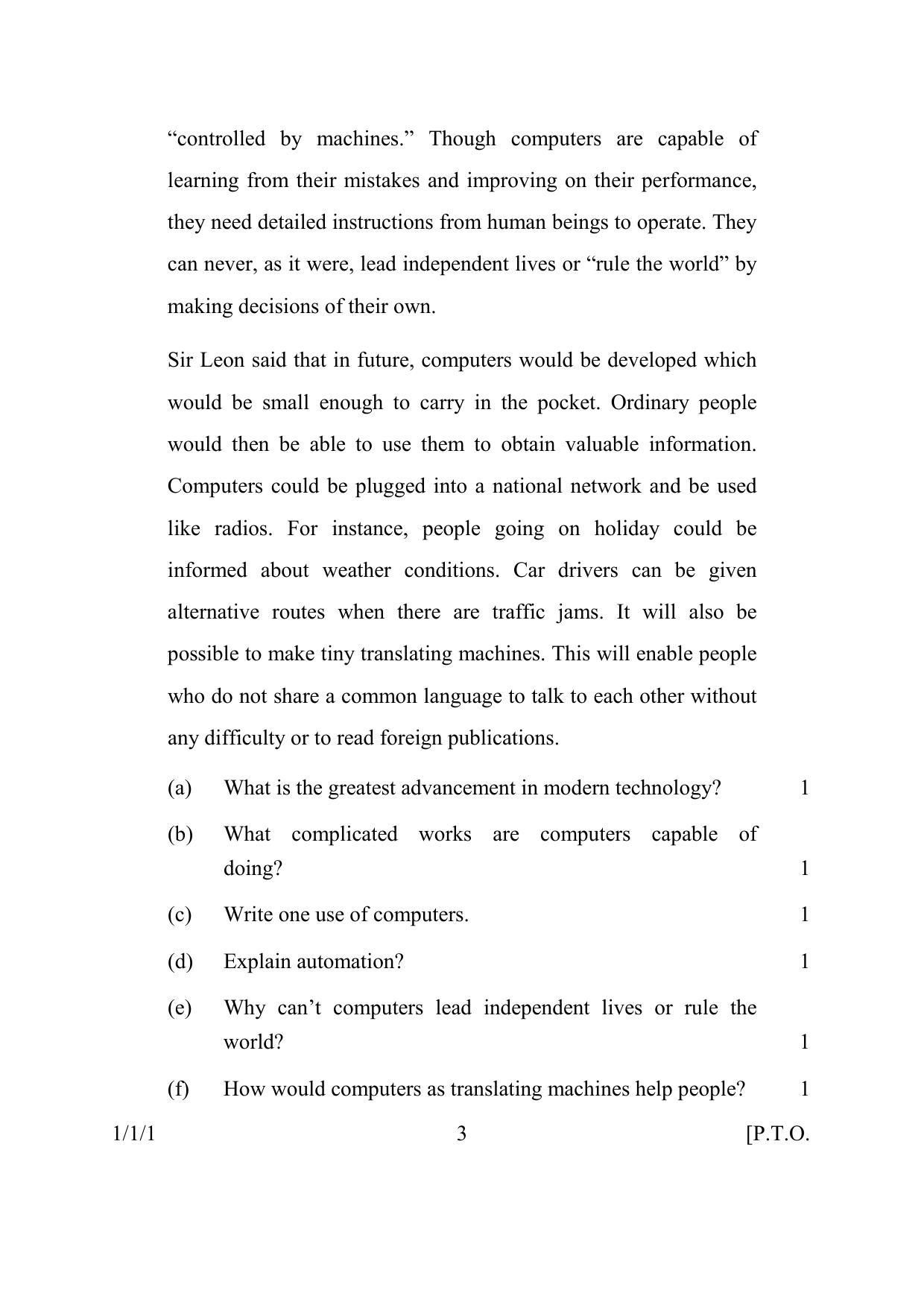 CBSE Class 10 1-1-1 ENGLISH COMMUNICATIVE 2016 Question Paper - Page 3