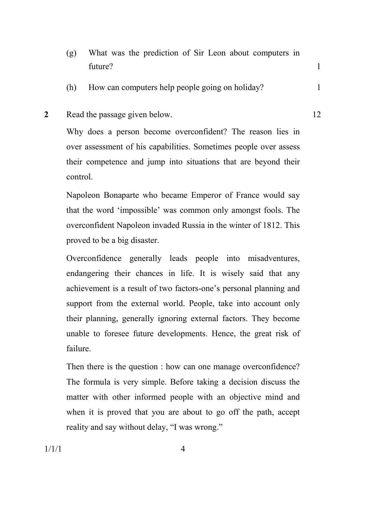 CBSE Class 10 1-1-1 ENGLISH COMMUNICATIVE 2016 Question Paper - Page 4