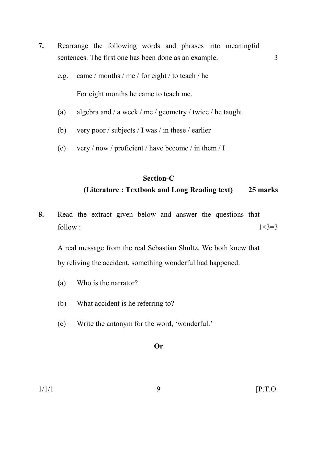 CBSE Class 10 1-1-1 ENGLISH COMMUNICATIVE 2016 Question Paper - Page 9