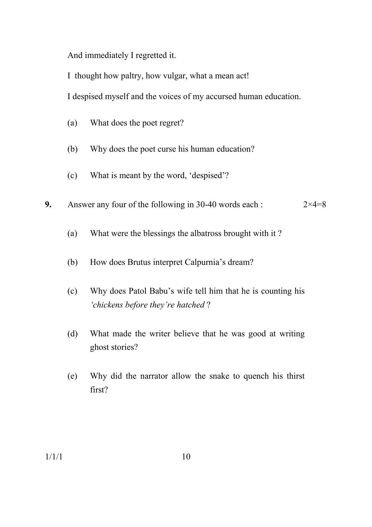 CBSE Class 10 1-1-1 ENGLISH COMMUNICATIVE 2016 Question Paper - Page 10