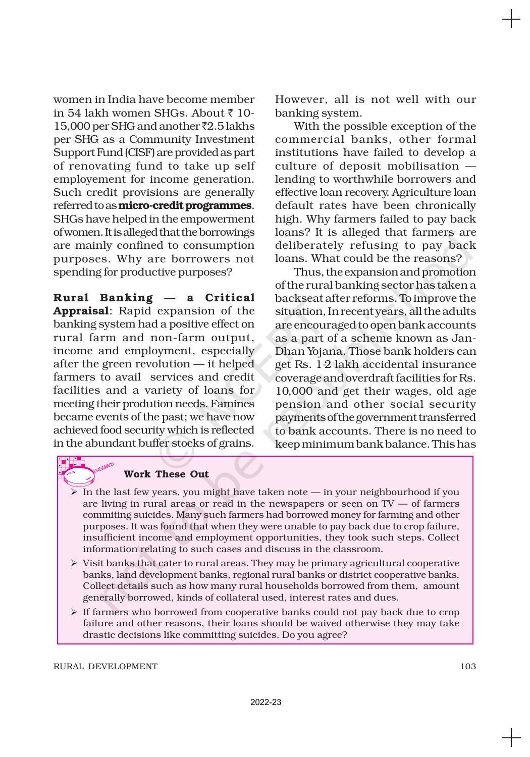 NCERT Book for Class 11 Economics (Indian Economics) Chapter 6 Rural Development - Page 5