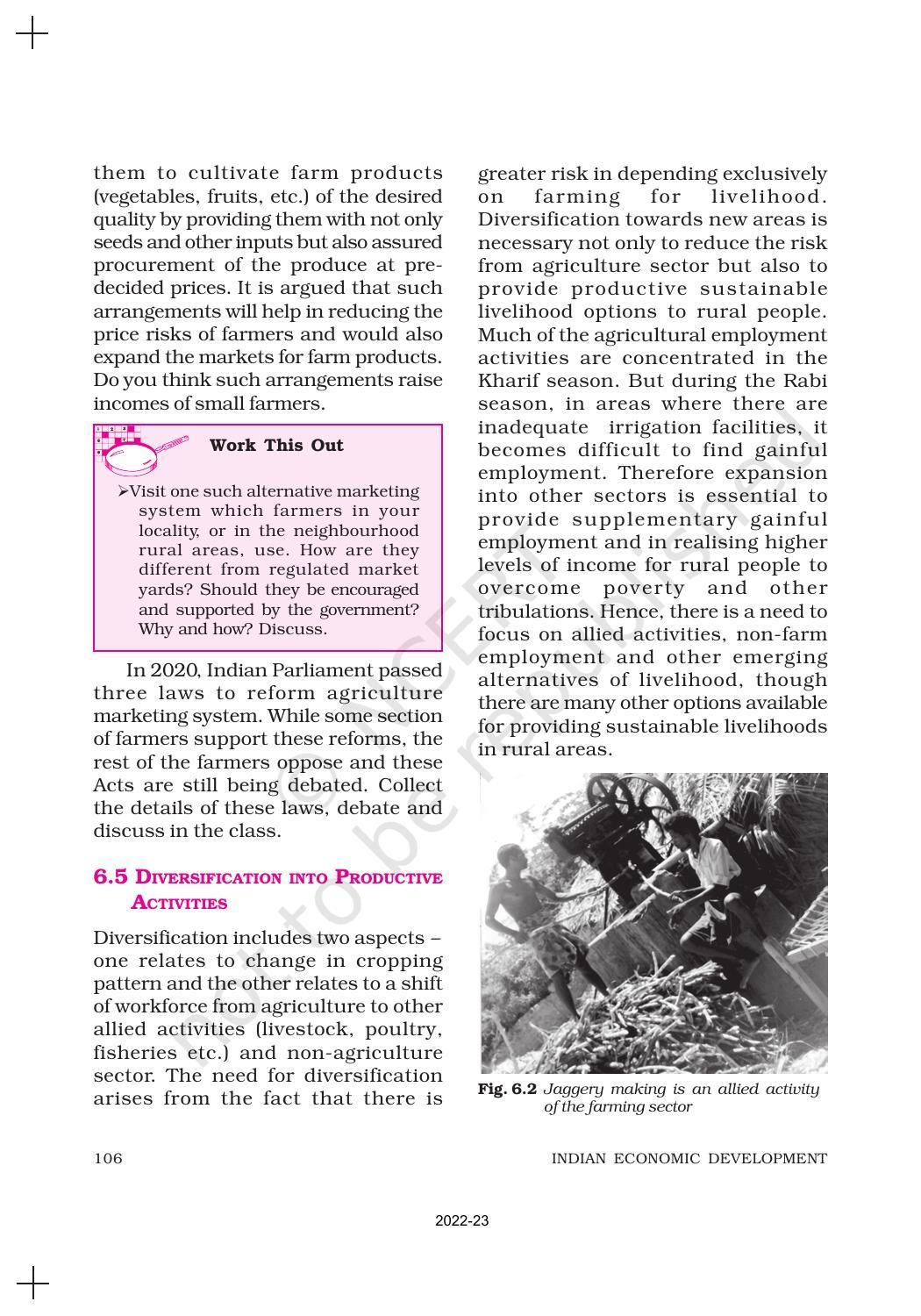 NCERT Book for Class 11 Economics (Indian Economics) Chapter 6 Rural Development - Page 8