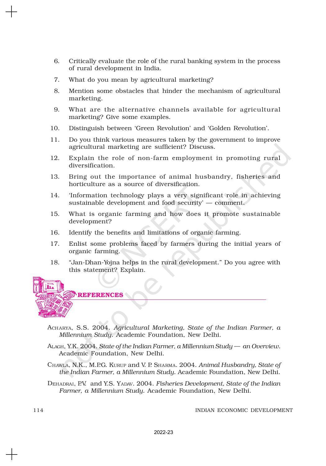 NCERT Book for Class 11 Economics (Indian Economics) Chapter 6 Rural Development - Page 16