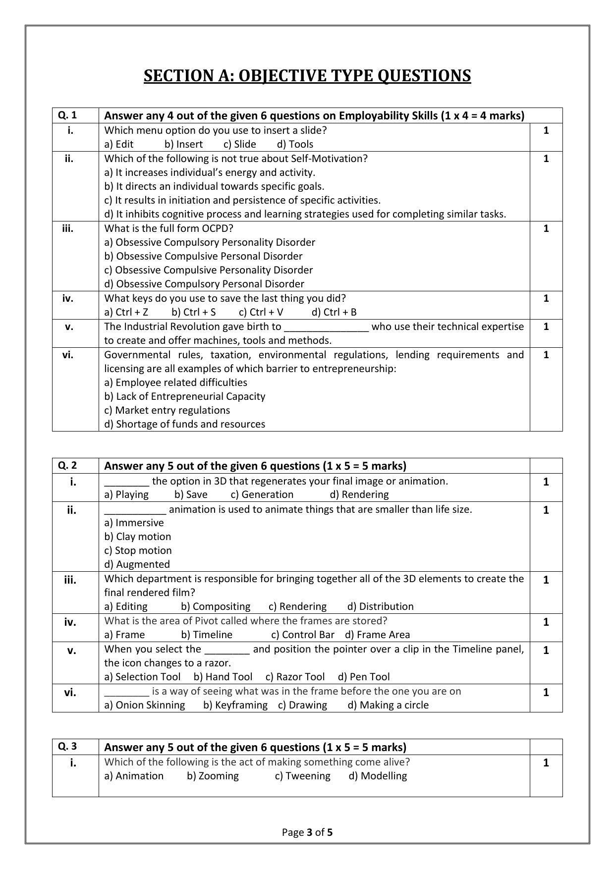 CBSE Class 12 Multi Media (Skill Education) Sample Papers 2023 - Page 3