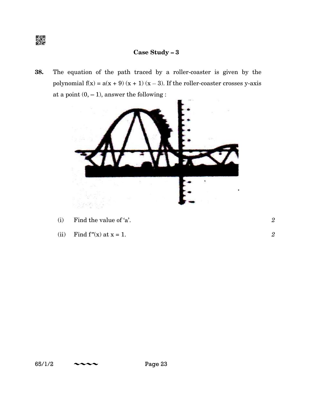 CBSE Class 12 65-1-2 MATHEMATICS 2023 Question Paper - Page 23