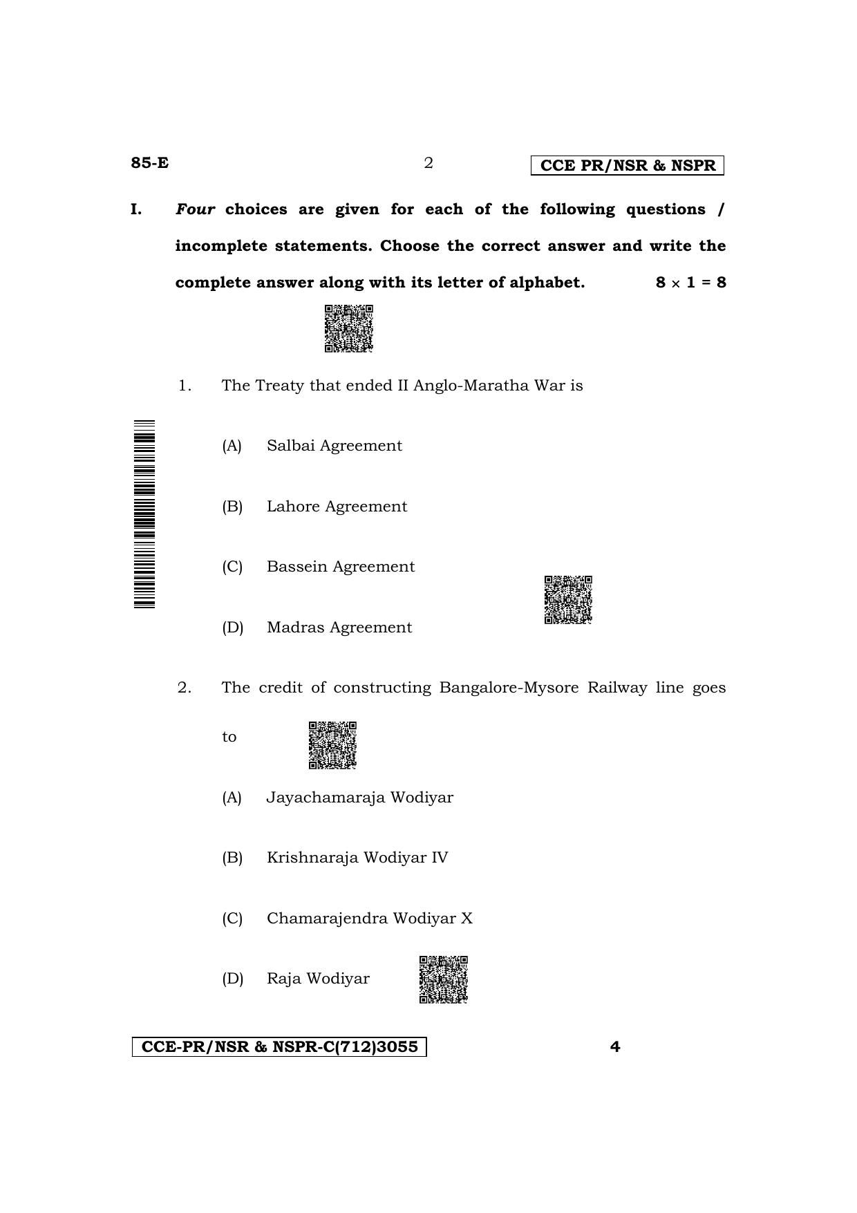 Karnataka SSLC Social Science (English Medium) Supplementary Exam Question Paper 2023 (C Version) - Page 2